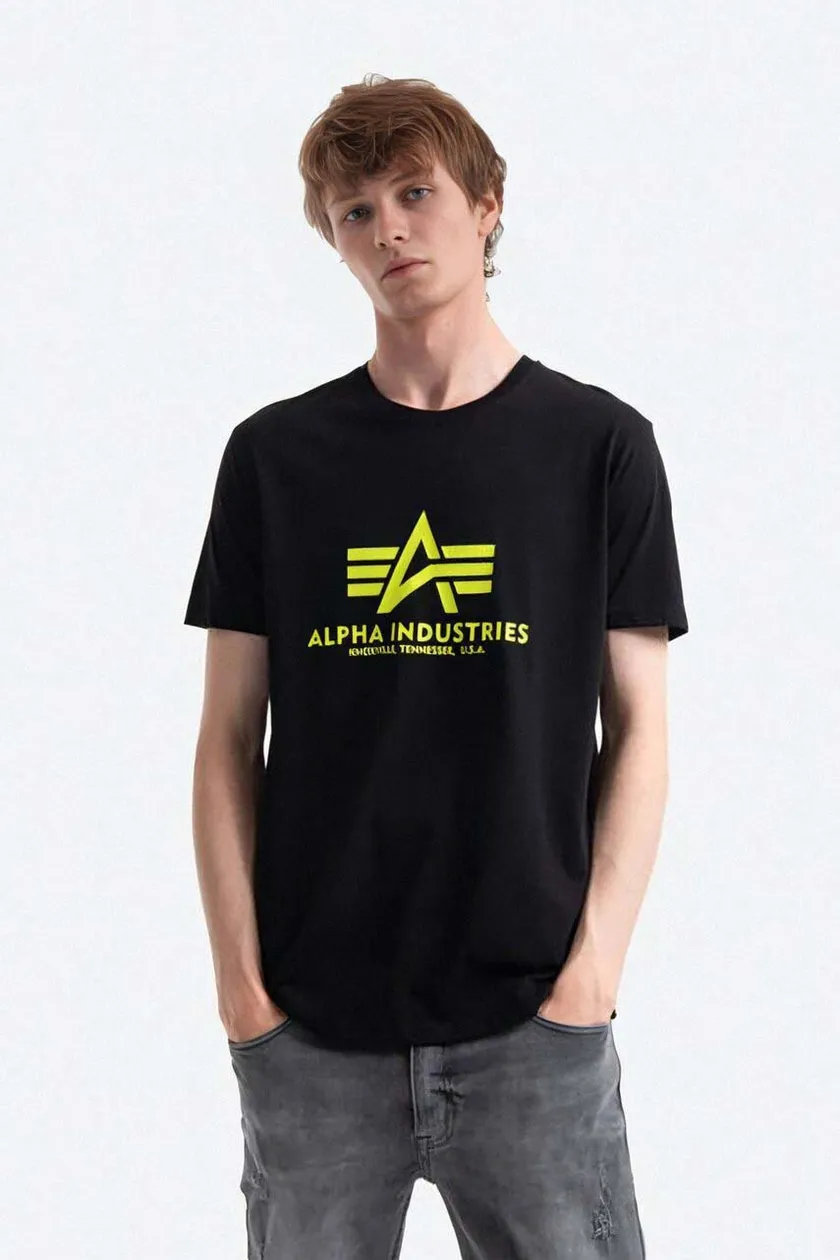 Industries PRM buy Alpha black cotton on t-shirt | color