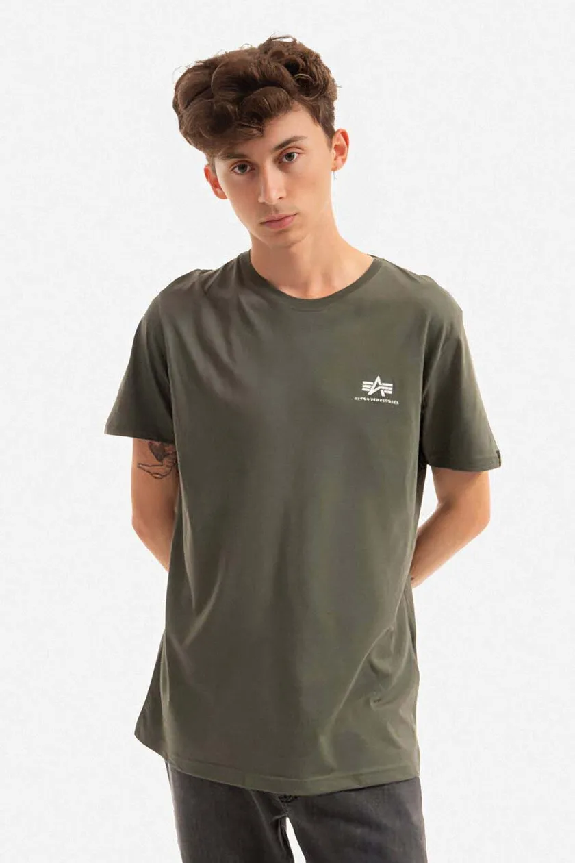 Alpha Industries cotton t-shirt Basic T Small Logo green color 188505.142 |  buy on PRM