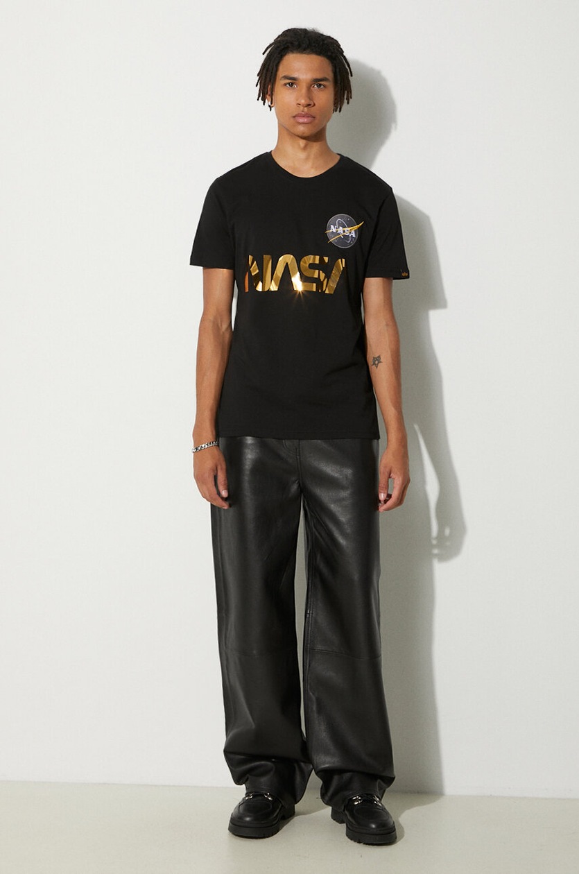 Alpha Industries cotton t-shirt NASA Reflective T black