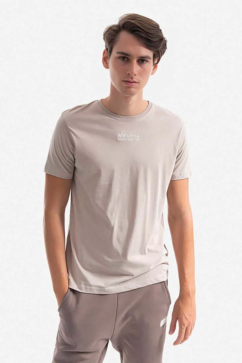 Alpha Industries cotton t-shirt men\'s beige color | buy on PRM