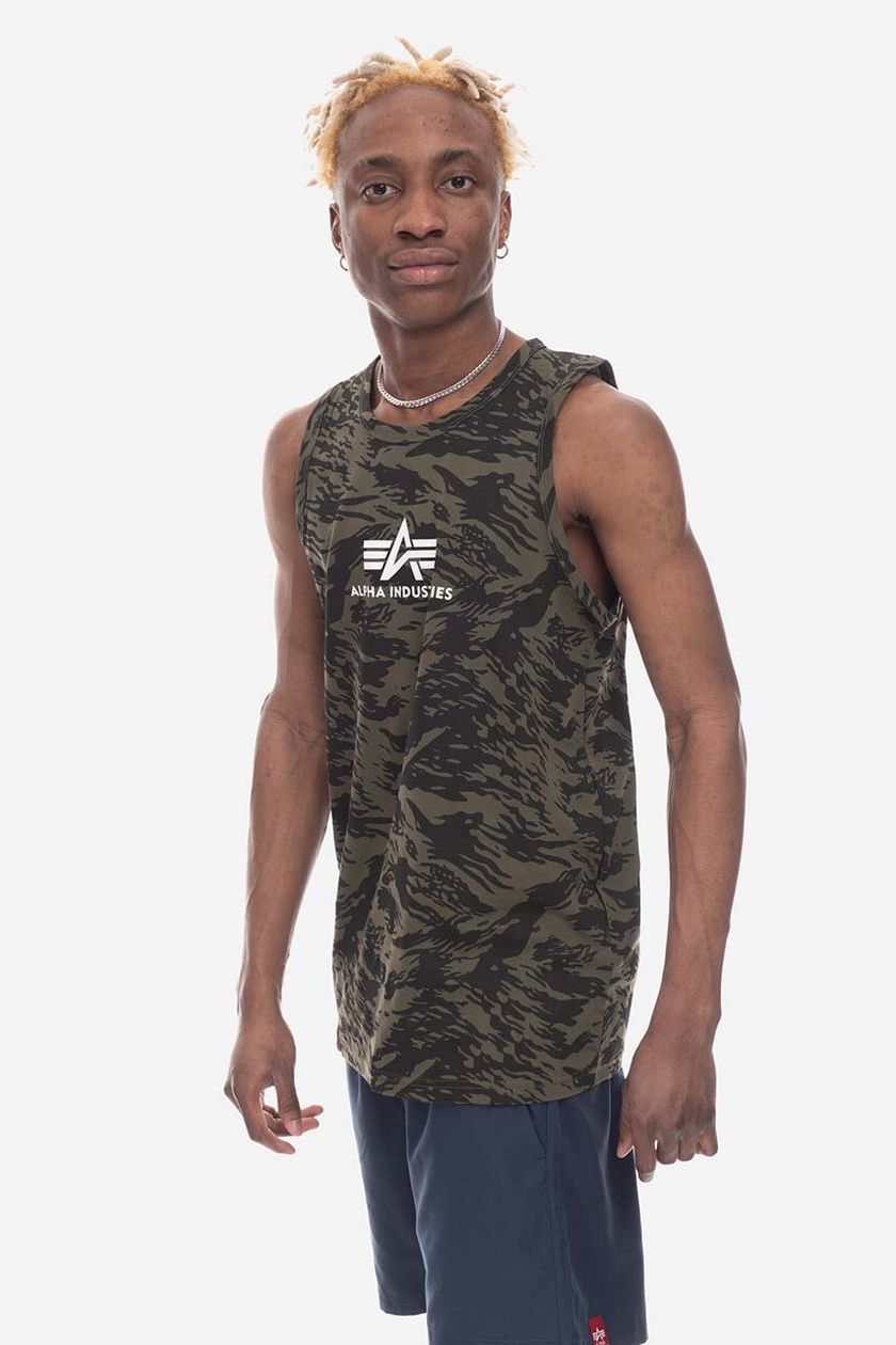 Basic Tank green Industries on t-shirt buy 634 PRM 126566C color | Alpha cotton Camo