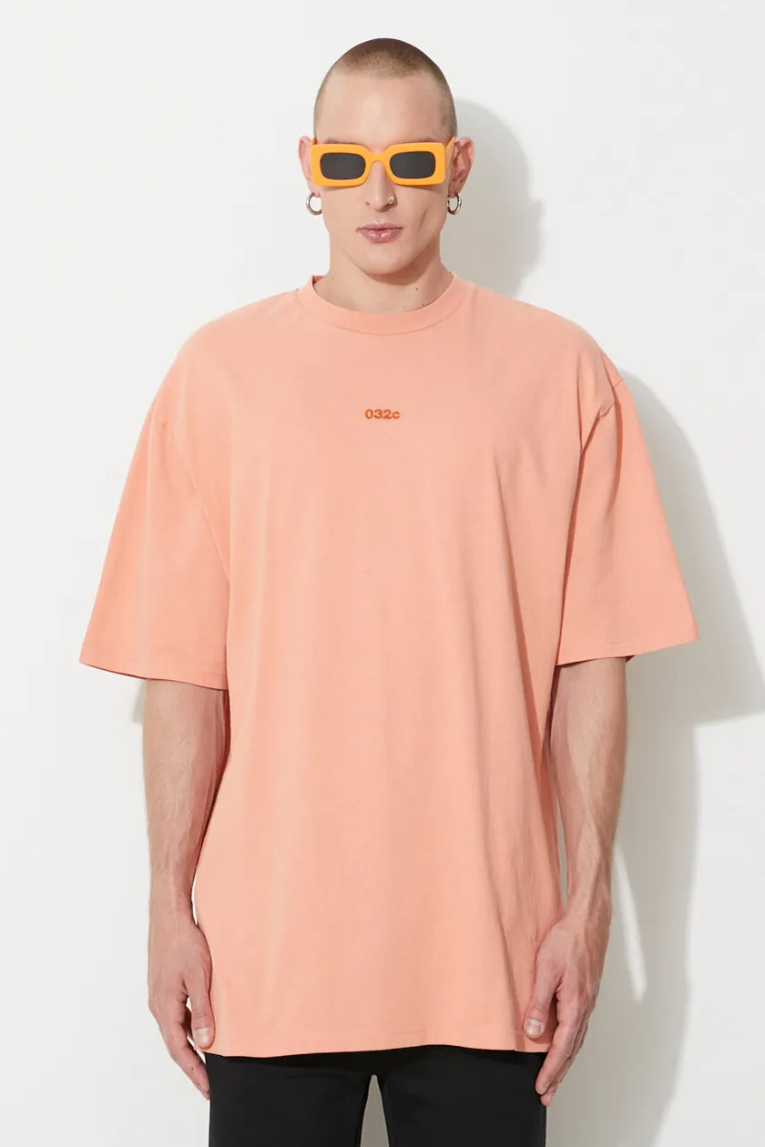 оранжевый Хлопковая футболка 032C Мужской