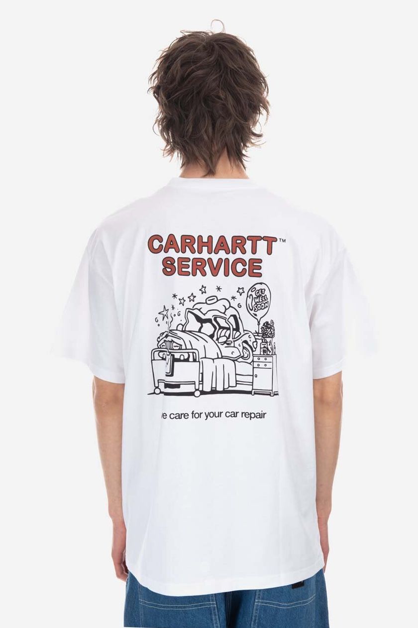 Carhartt WIP cotton T-shirt Car Repair T-shirt white color