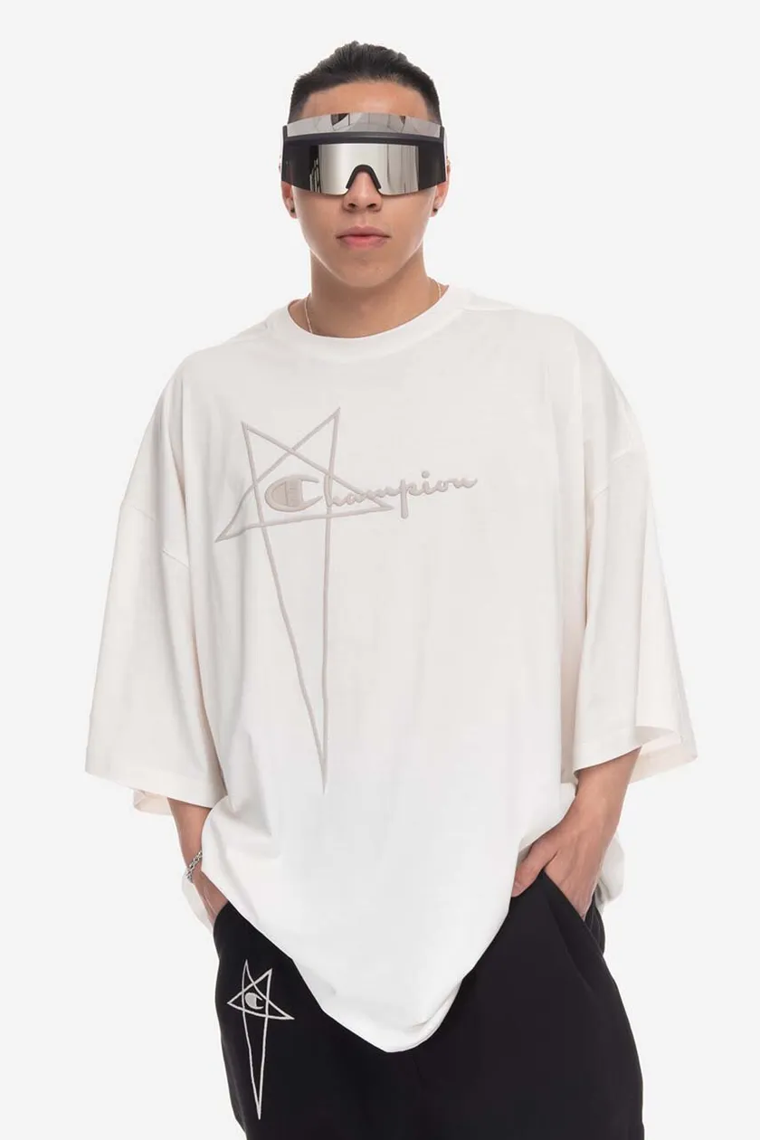 Champion T-shirt Rick Owens x Champion Tommy menﾒs white color at 