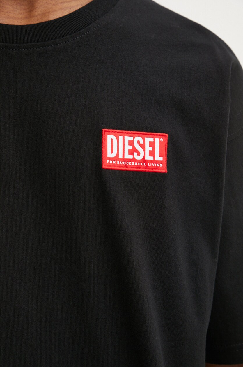 Diesel t-shirt bawełniany T-BOXT-LAB męski kolor czarny z aplikacją  A14947.0NIAR | Answear.com
