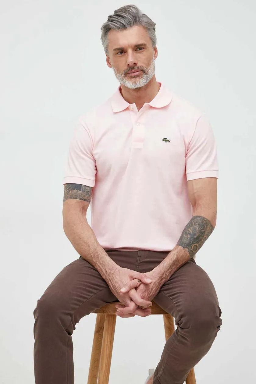 Mens pink deals lacoste t shirt