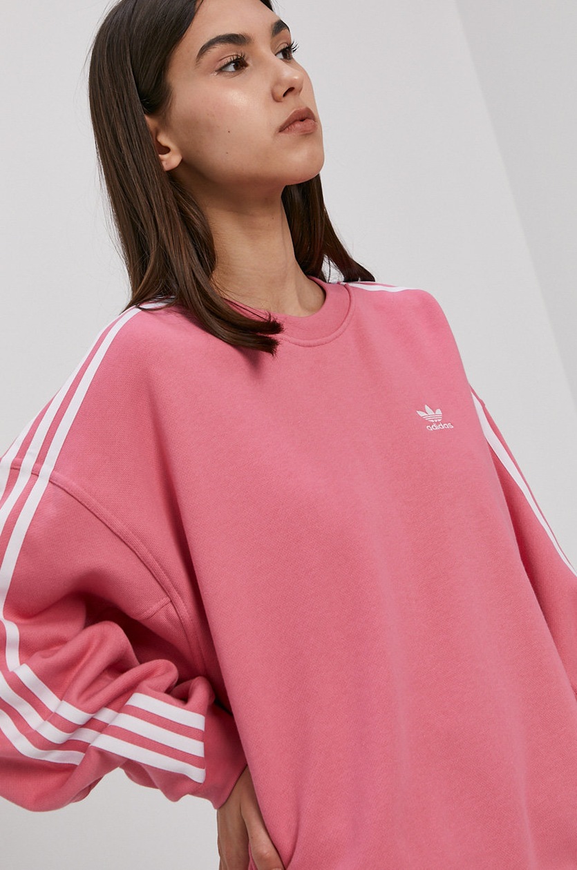 adidas Originals Bluza bawełniana H33542 damska kolor różowy gładka |  Answear.com