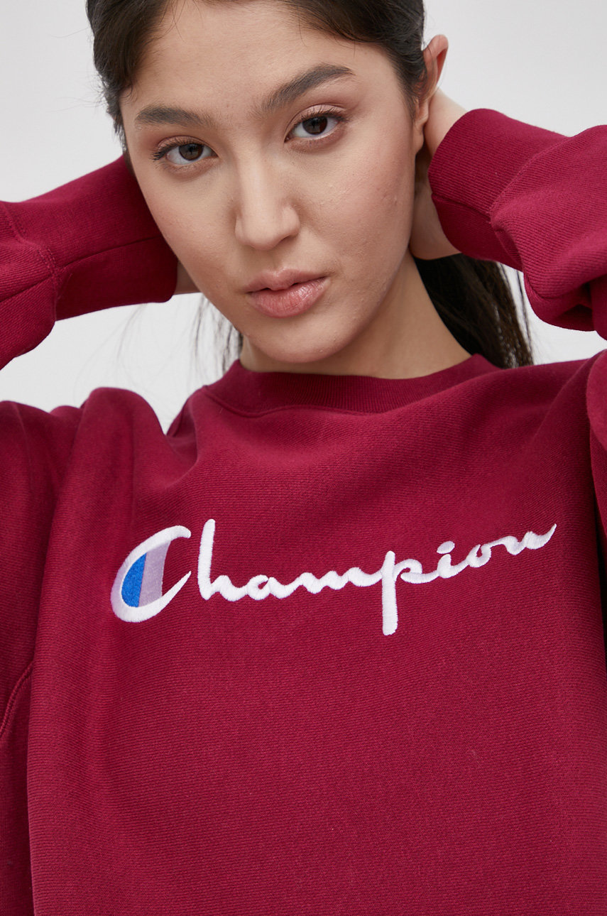 Champion sweatshirt women's maroon color buy on PRM