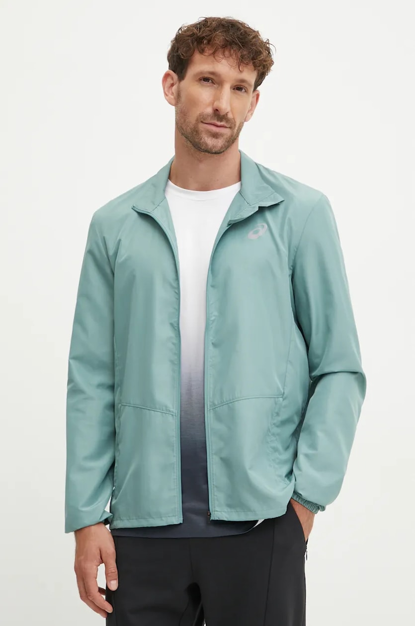 Asics giacca da corsa colore turchese