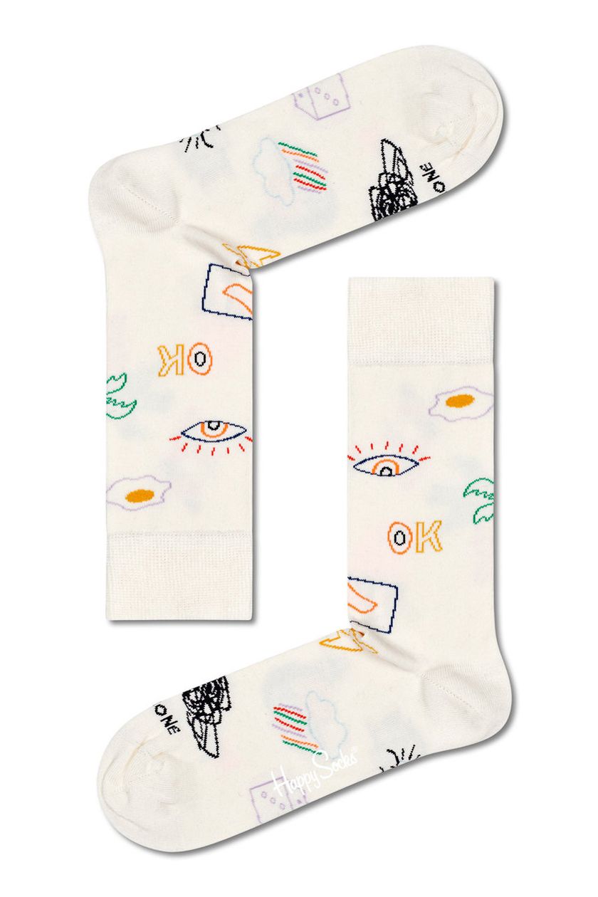 Sickness Bare Entrance Κάλτσες Happy Socks γυναικείες, χρώμα: άσπρο | ANSWEAR.gr