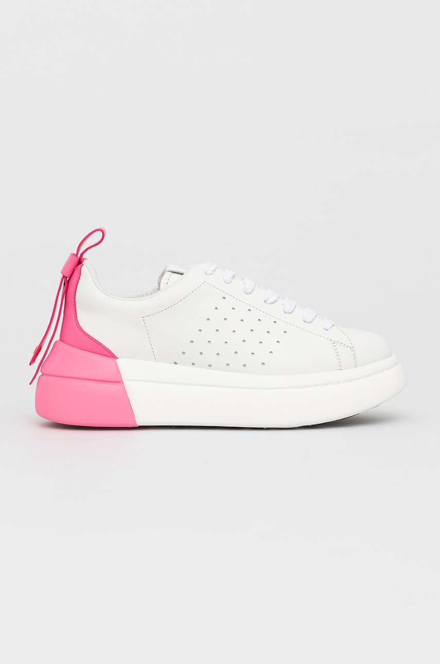 Red Valentino Buty skórzane kolor biały na platformie Red Valentino Buty skórzane kolor biały na platformie
