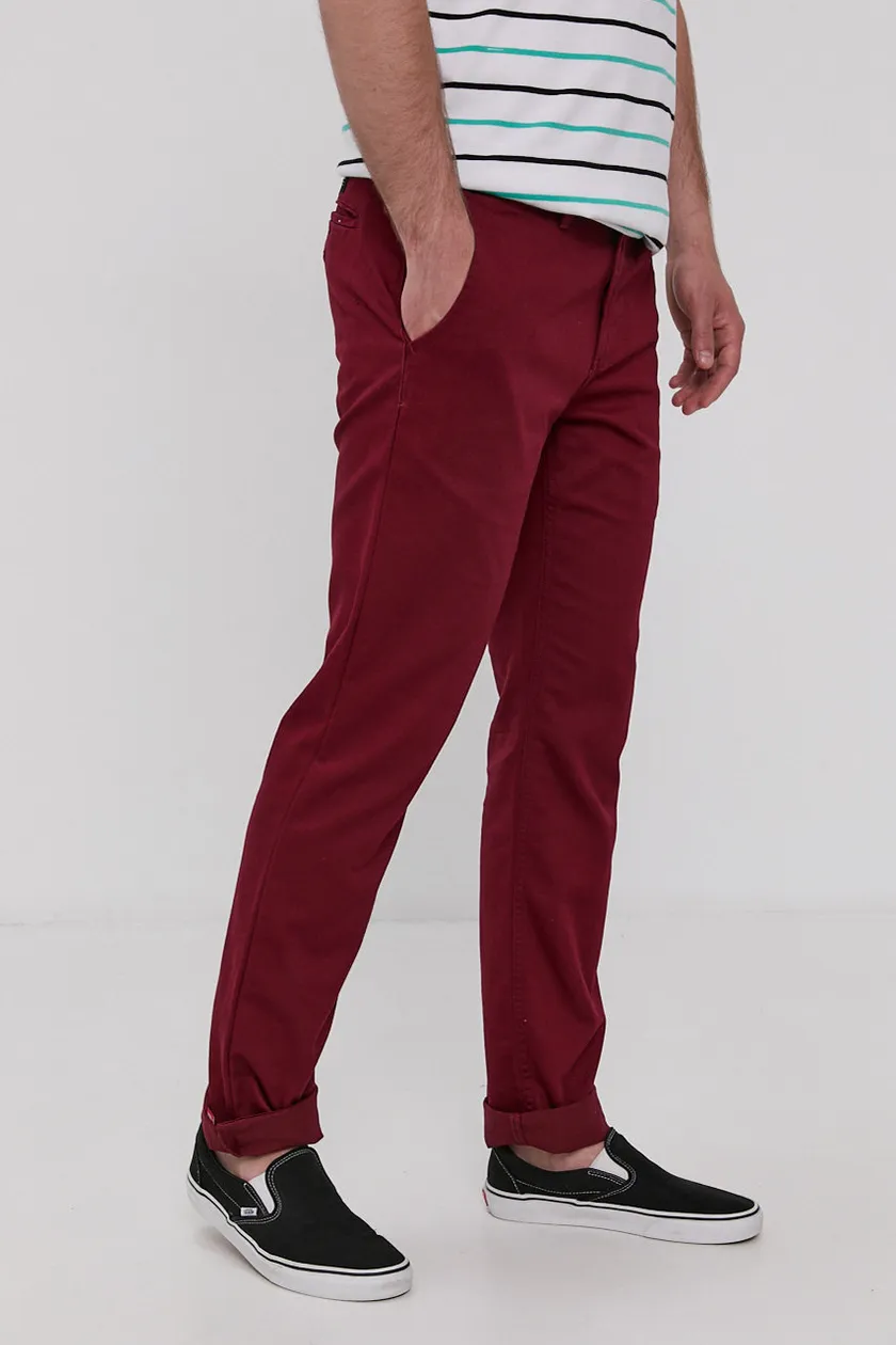 Vans pants on sale mens red