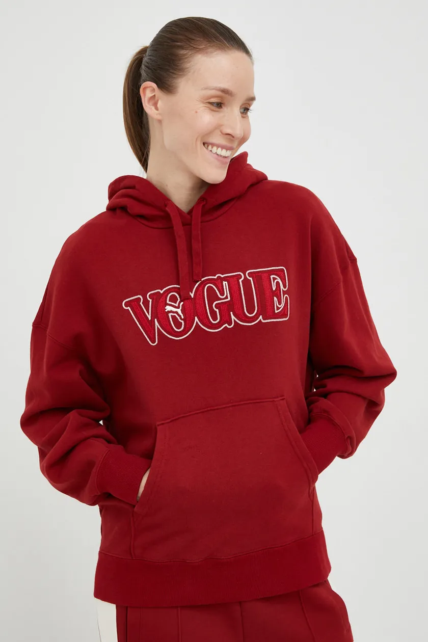 Puma tracksuit sweatshirt Puma x Vogue women s maroon color at PRM US