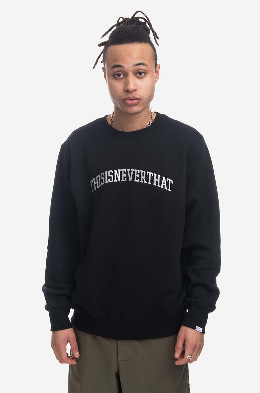 thisisneverthat sweatshirt Arch-Logo Crewneck men's black thisisneverthat sweatshirt Arch-Logo Crewneck men's black