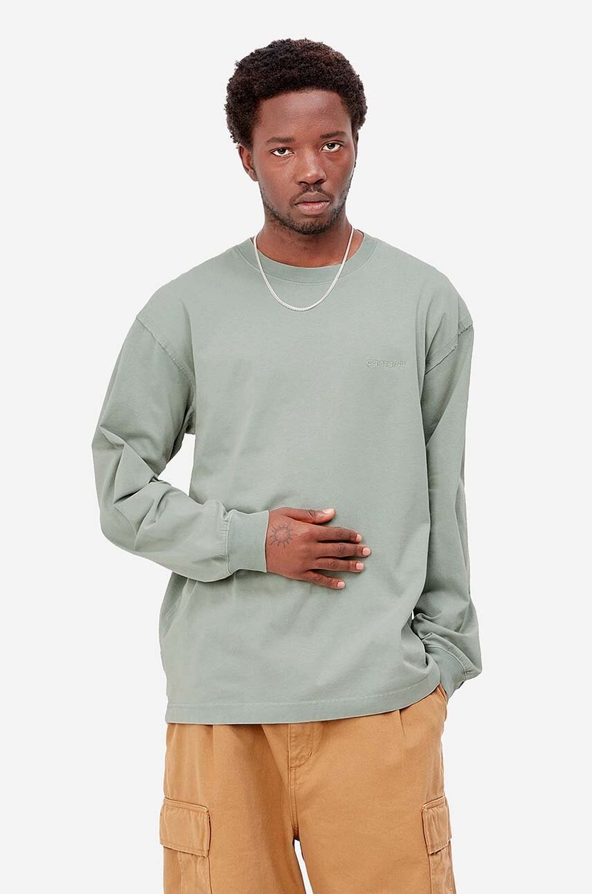 Carhartt WIP cotton longsleeve top green color at PRM US