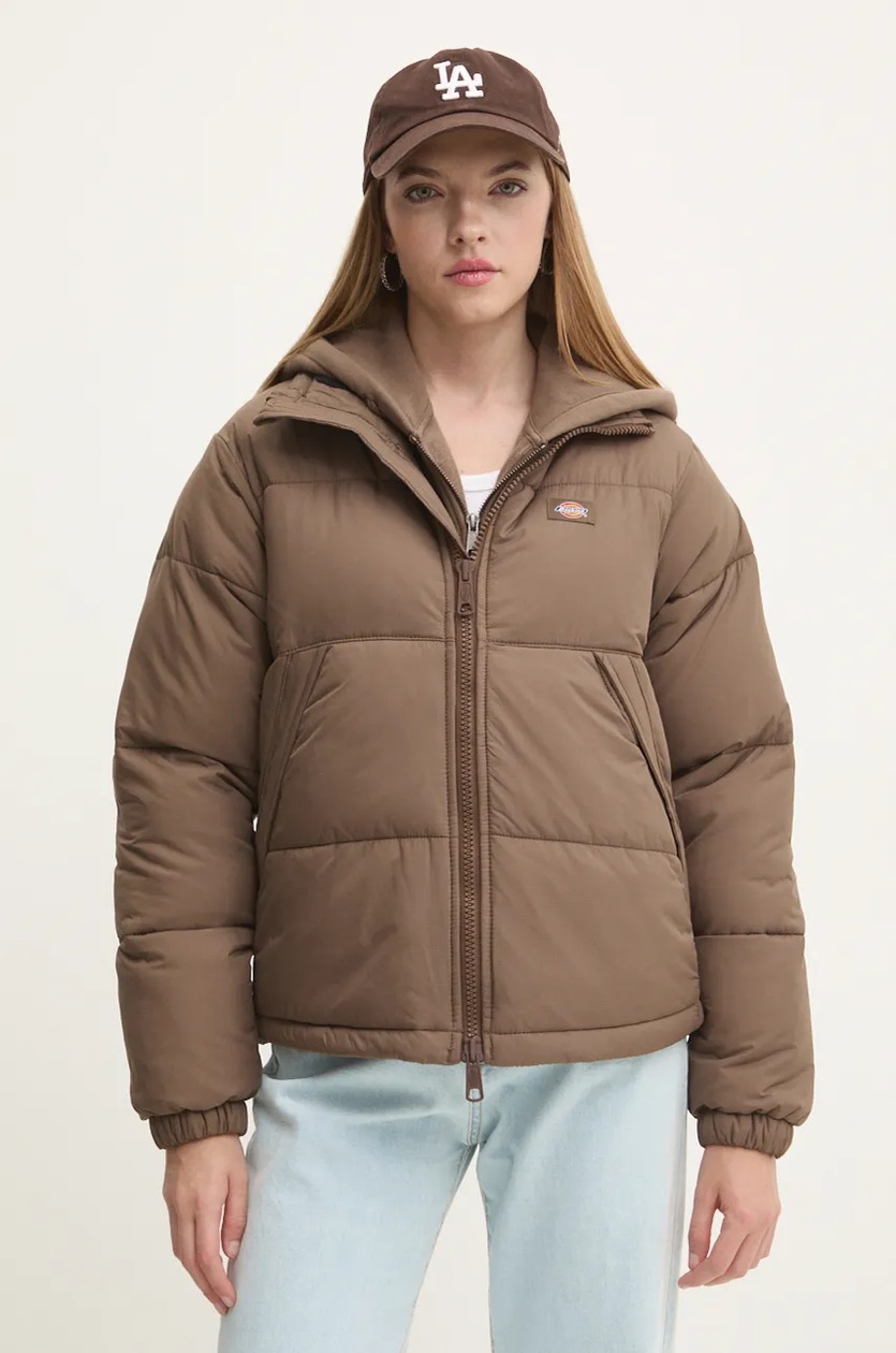 Peak Performance kurtka puchowa damska kolor brązowy zimowa