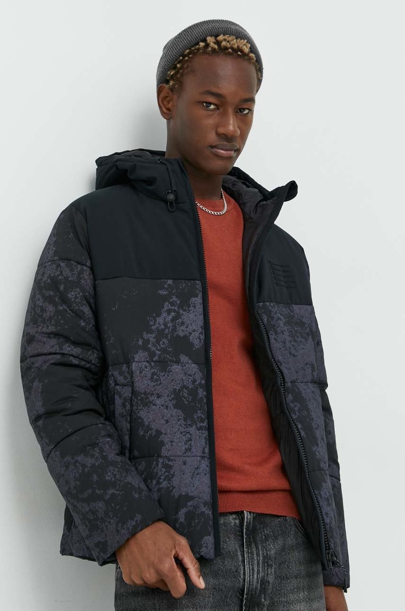 adidas Originals jacket Pad Hooded Jacket men's black color IZ1842