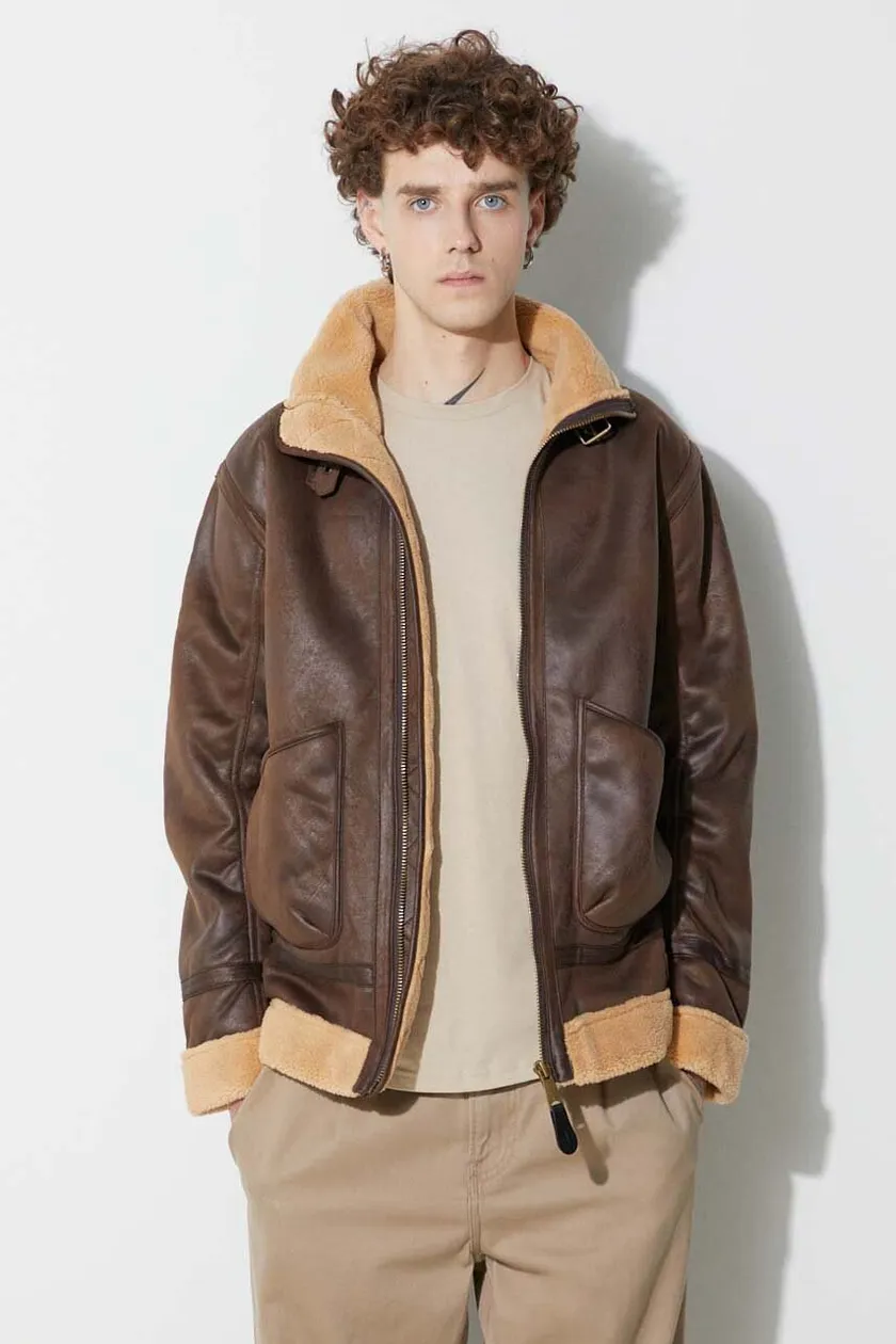 Alpha Industries jacket B3 Arctic men\'s brown color | buy on PRM
