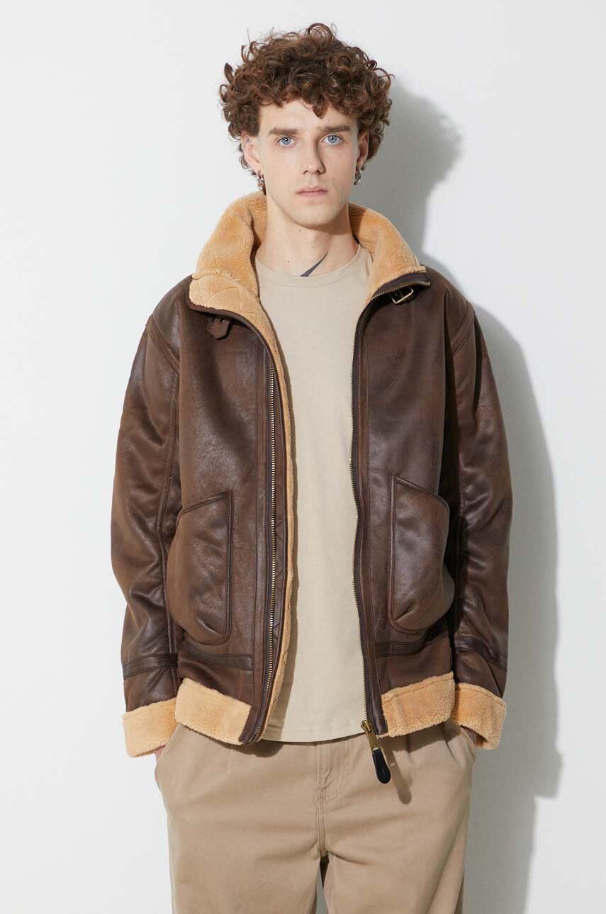 Alpha Industries jacket B3 Arctic men's brown color at PRM US Alpha Industries jacket B3 Arctic men's brown color at PRM US