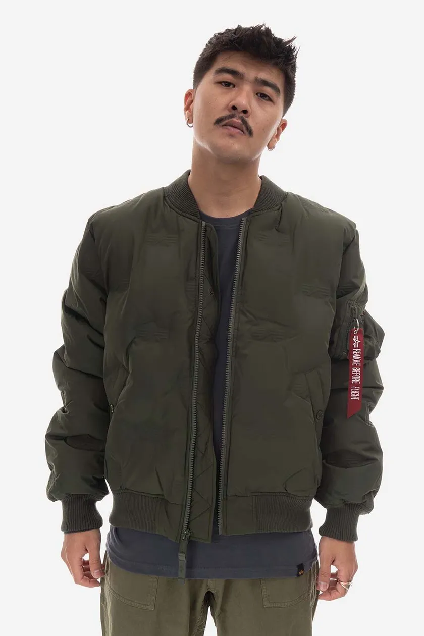 Alpha Industries bomber jacket MA-1 Emb. Logo color PRM buy Puffer menﾒs | green on