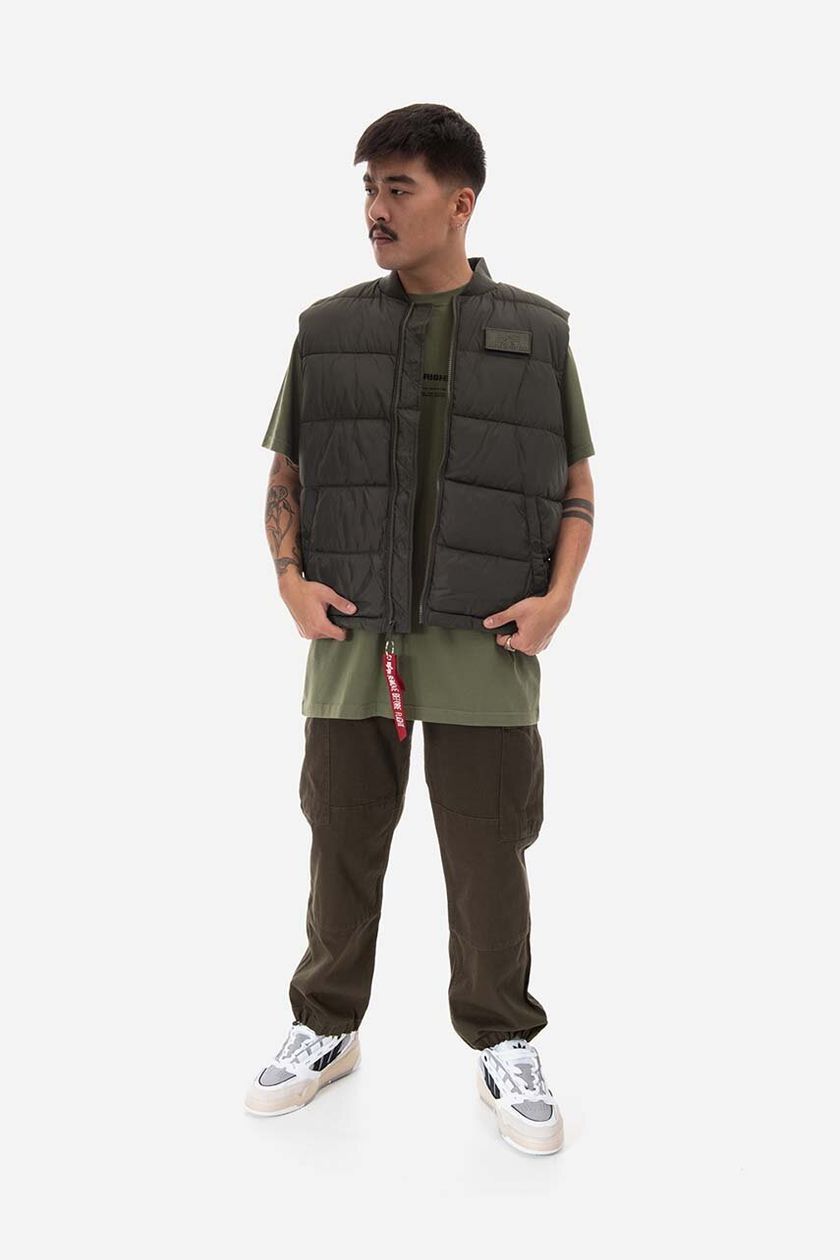on Puffer men\'s green PRM Industries | buy vest Vest Alpha color