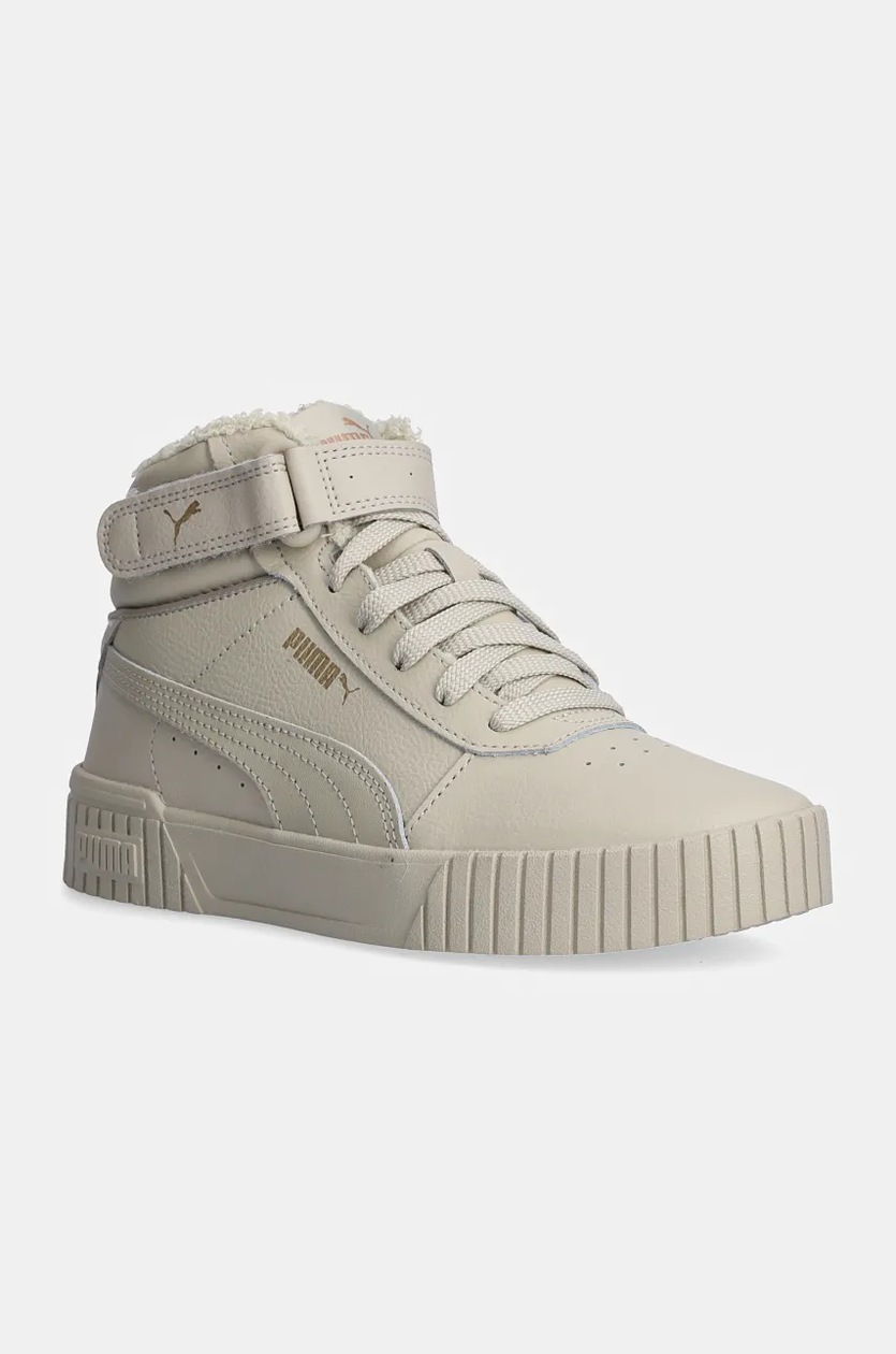 Sneakers boty Puma Carina Mid WTR, barva béžová