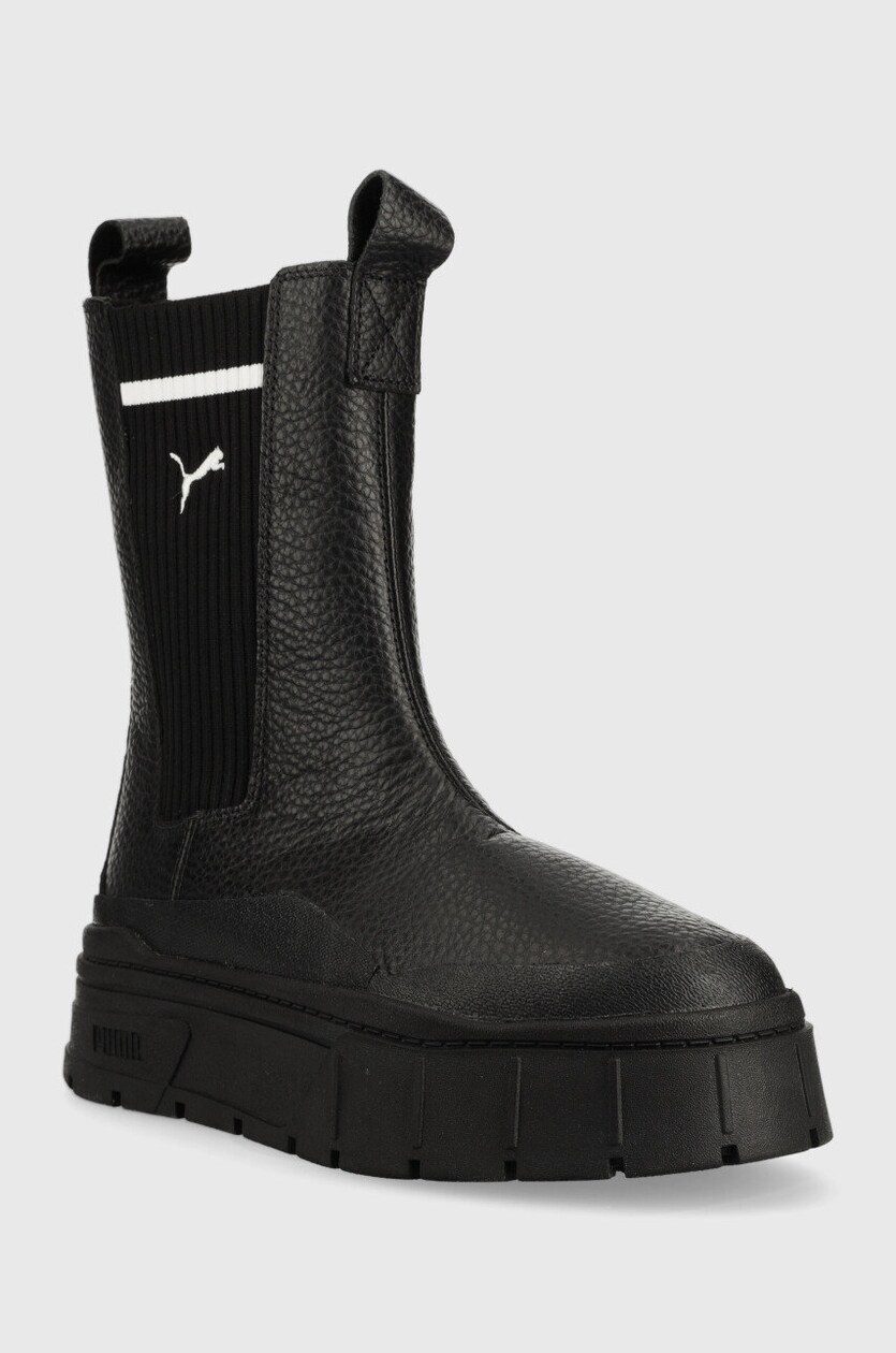 Puma leather chelsea boots Mayze Stack Chelsea Casual Wns women s black color at PRM US