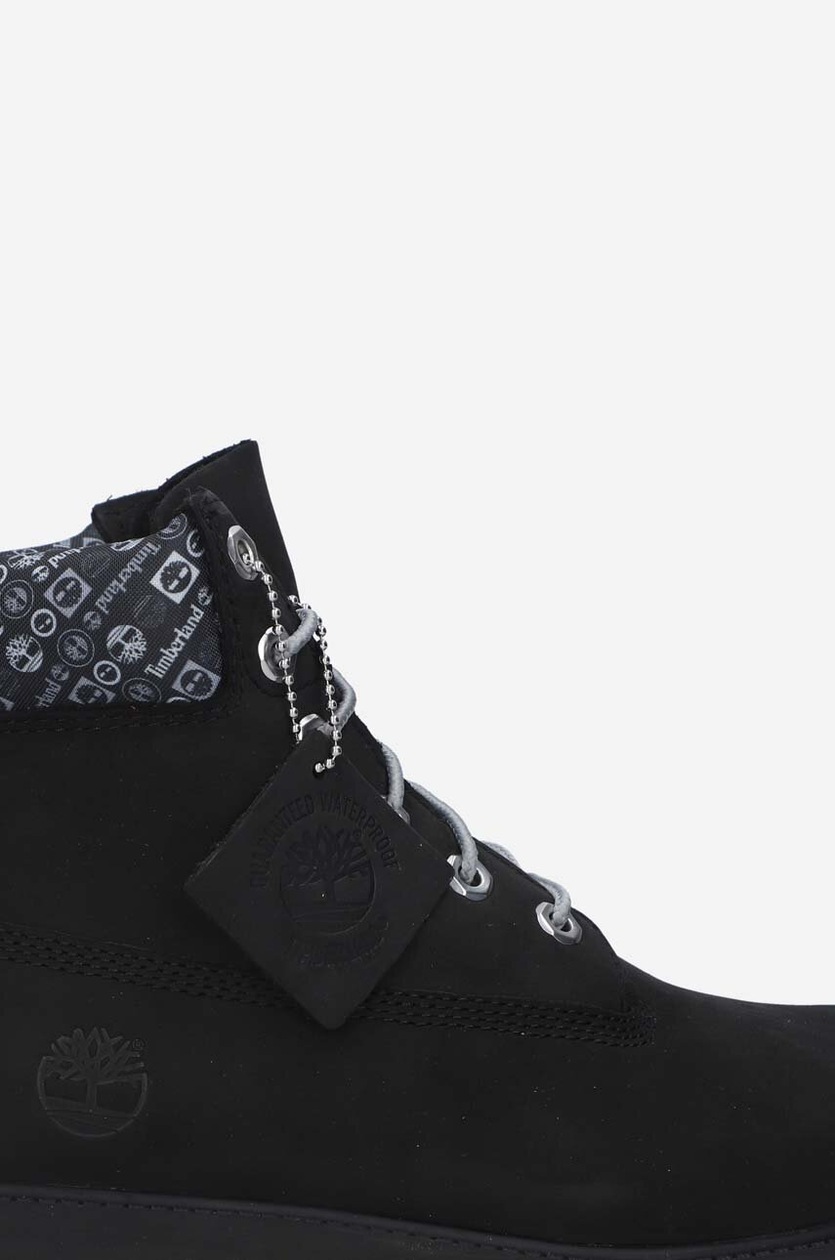 Timberland workery zamszowe Premium kolor czarny na płaskim