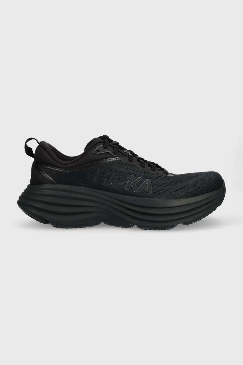 Black hoka running clearance shoes