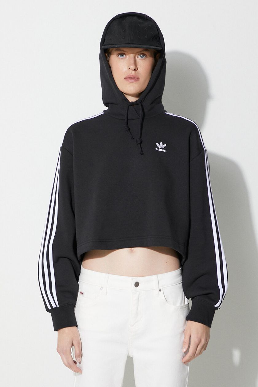 Originals trefoil cropped hoodie sweatshirt best sale