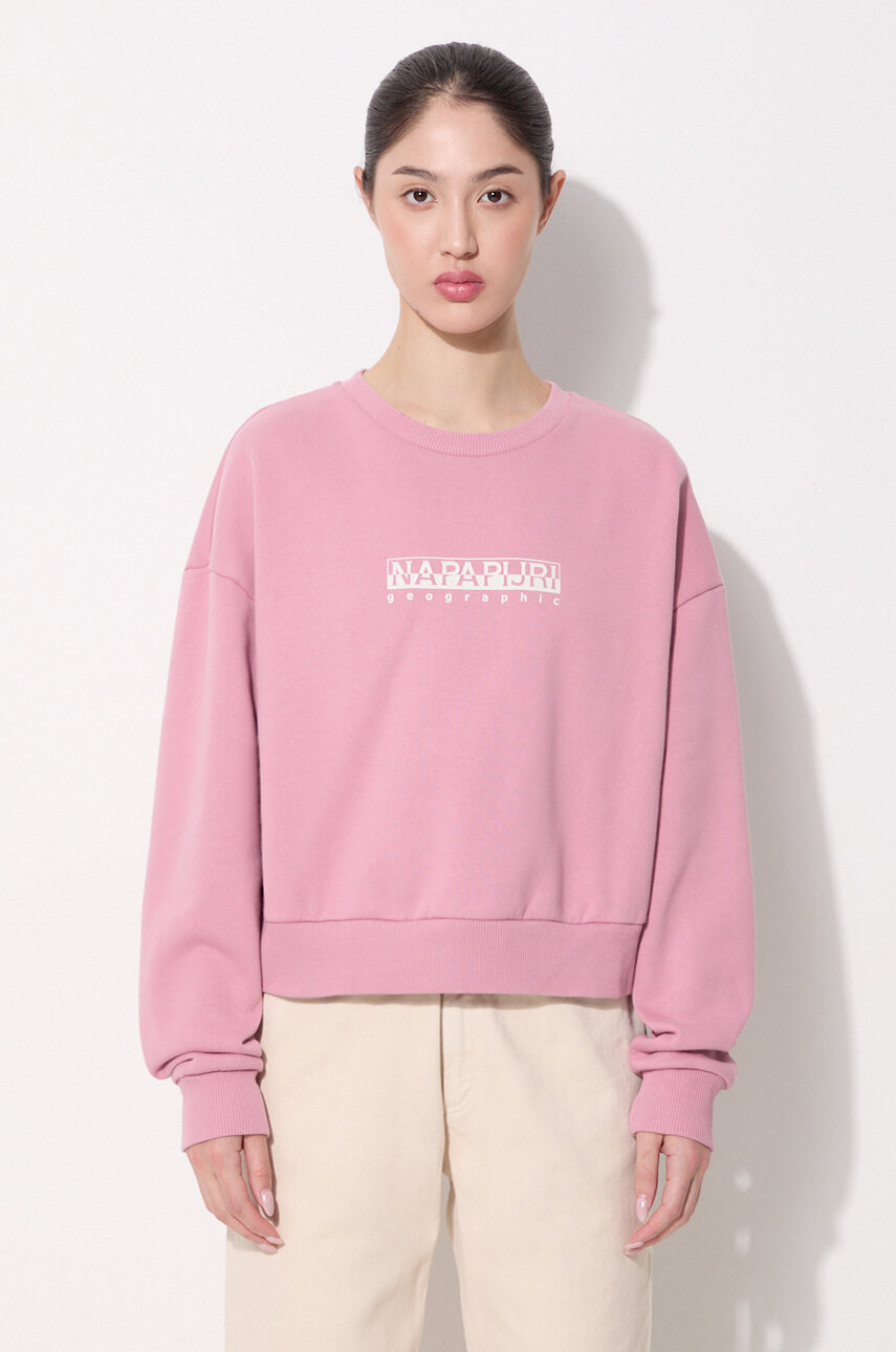 Napapijri sweatshirt B BOX W C S women s pink color NP0A4GXTP871 at PRM US