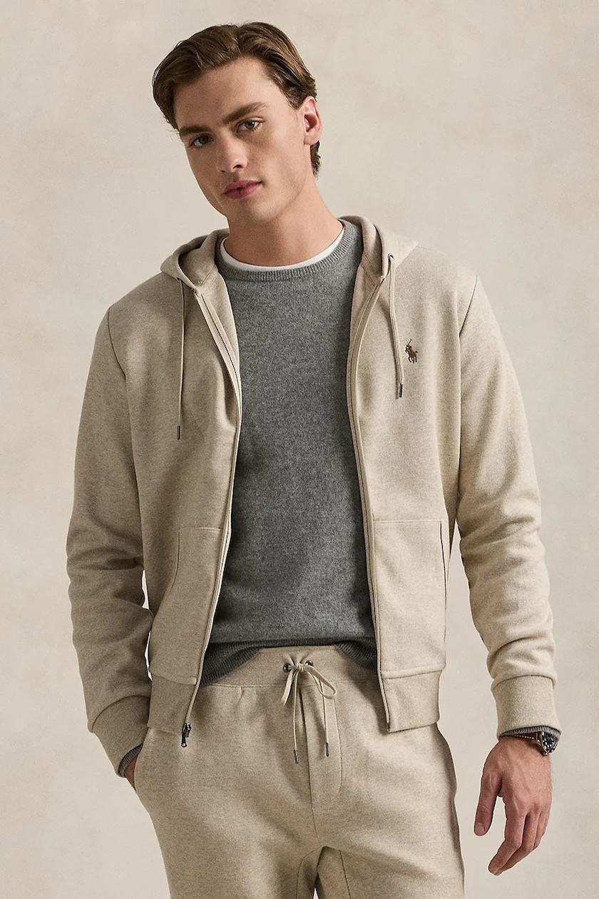 Polo Ralph Lauren sweatshirt men's green color hooded smooth Polo Ralph Lauren sweatshirt men's green color hooded smooth