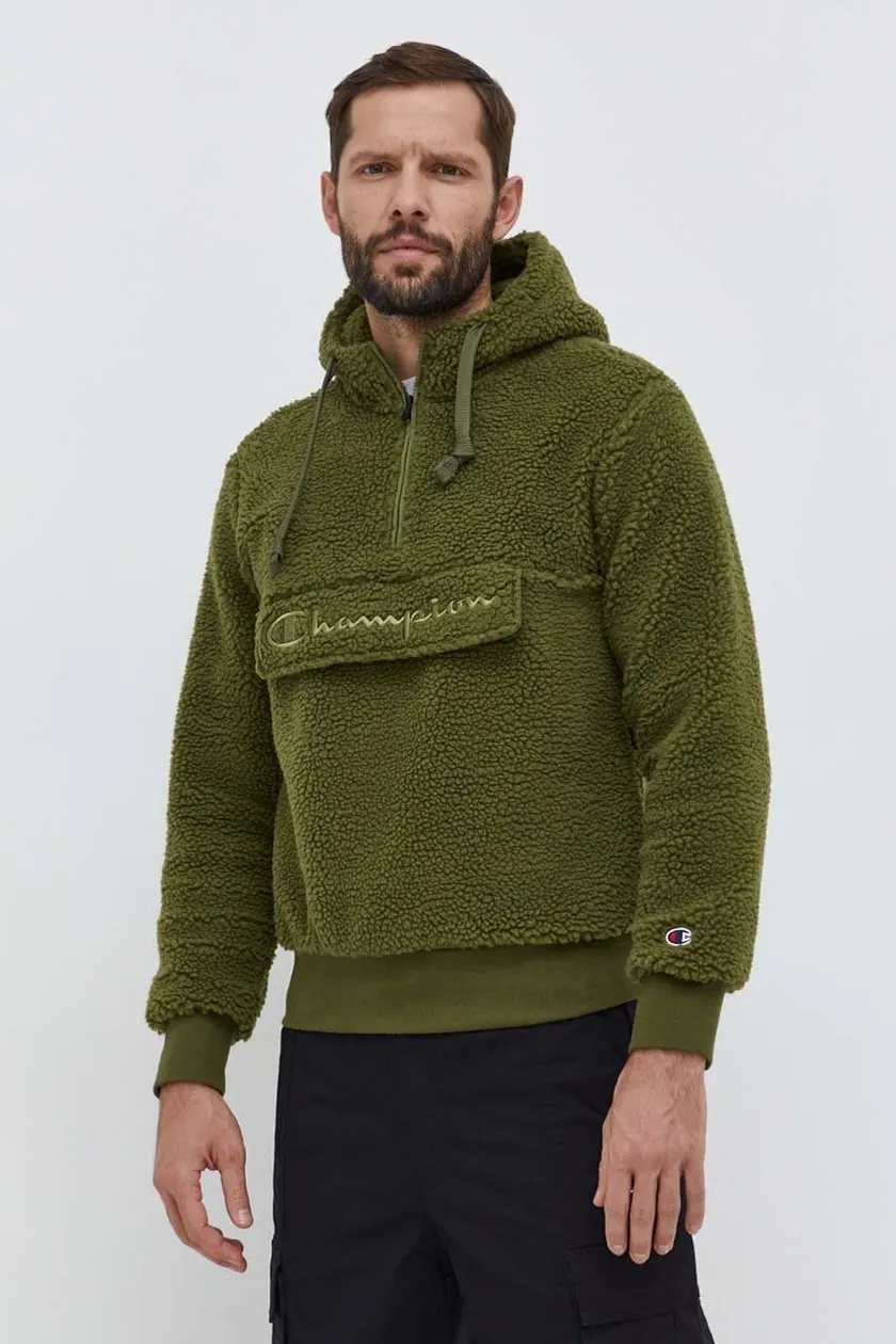 Champion sweatshirt men's green color