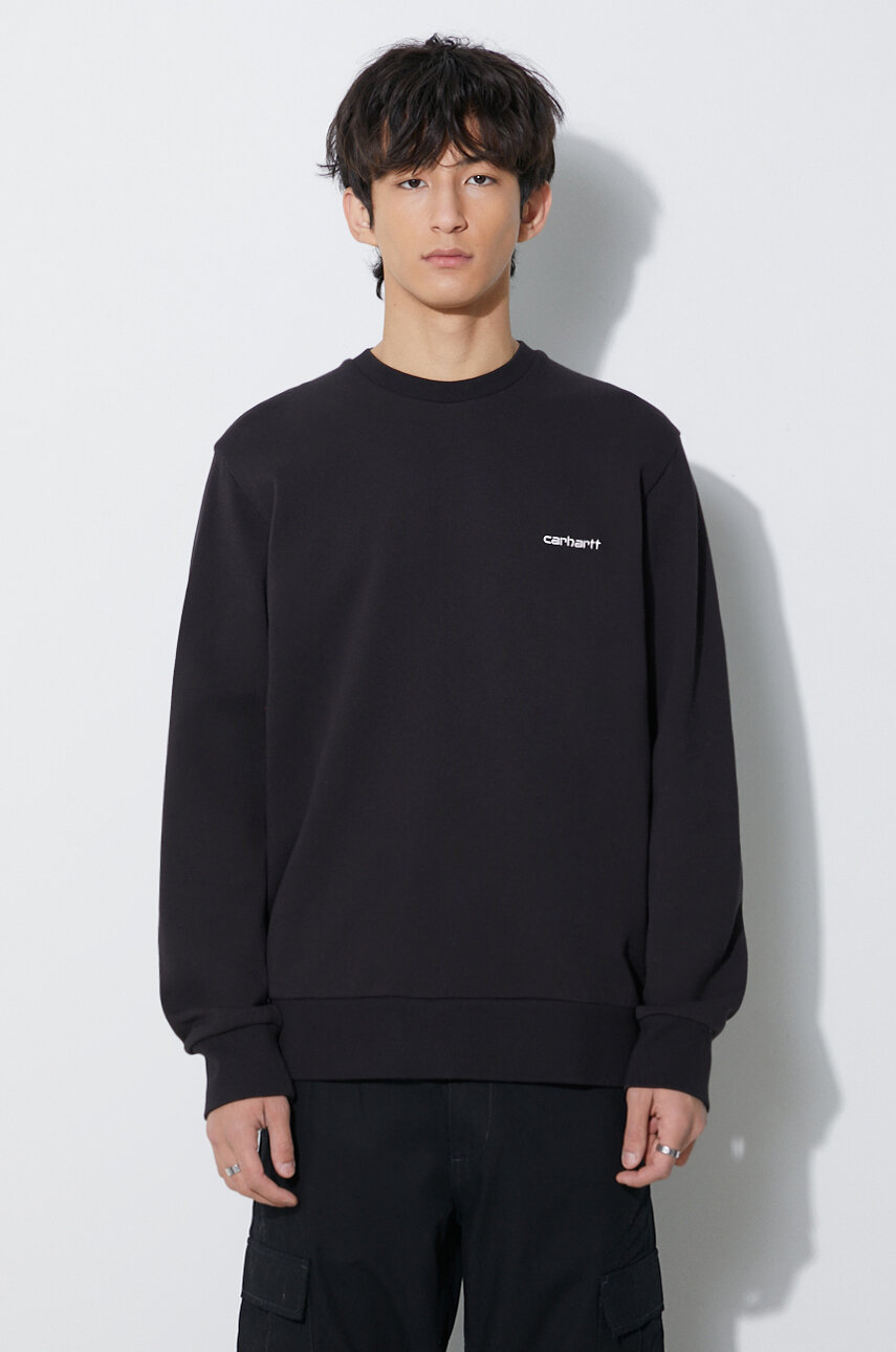Carhartt WIP felpa in cotone uomo colore nero con applicazione
