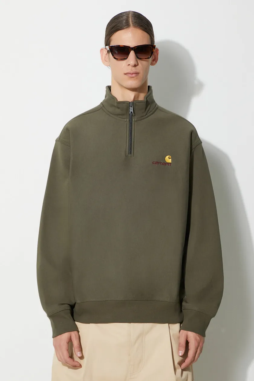 Carhartt american script cheap half zip grey