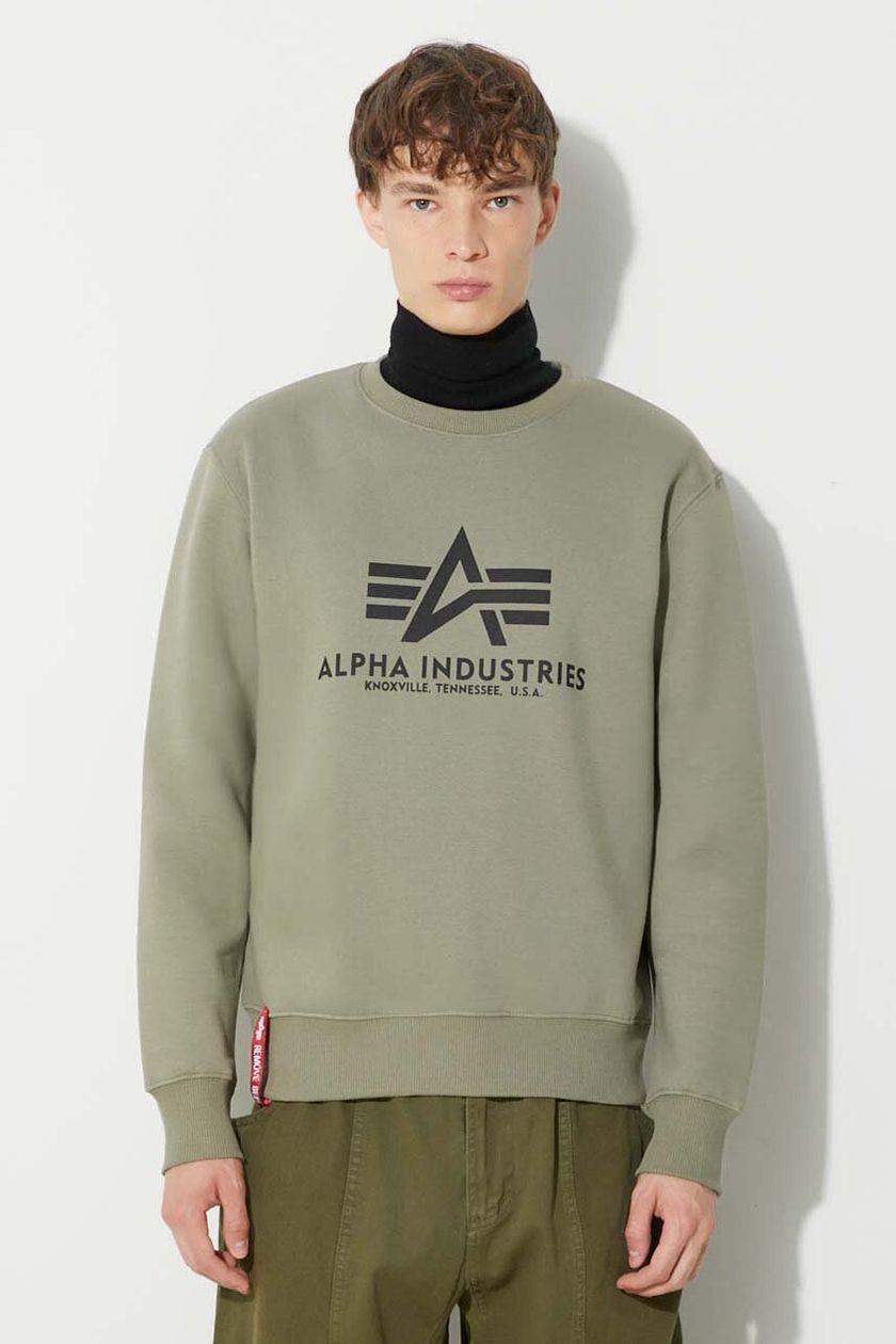 Alpha Industries sweatshirt Basic Sweater men\'s green color 178302.11 | buy  on PRM