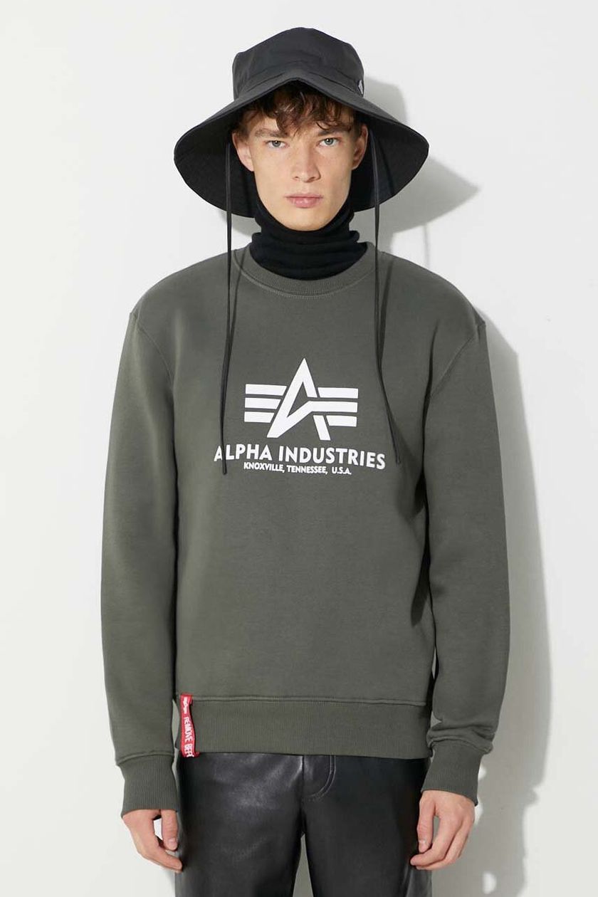 Alpha Industries sweatshirt Basic Sweater men\'s green color 178302.142 |  buy on PRM