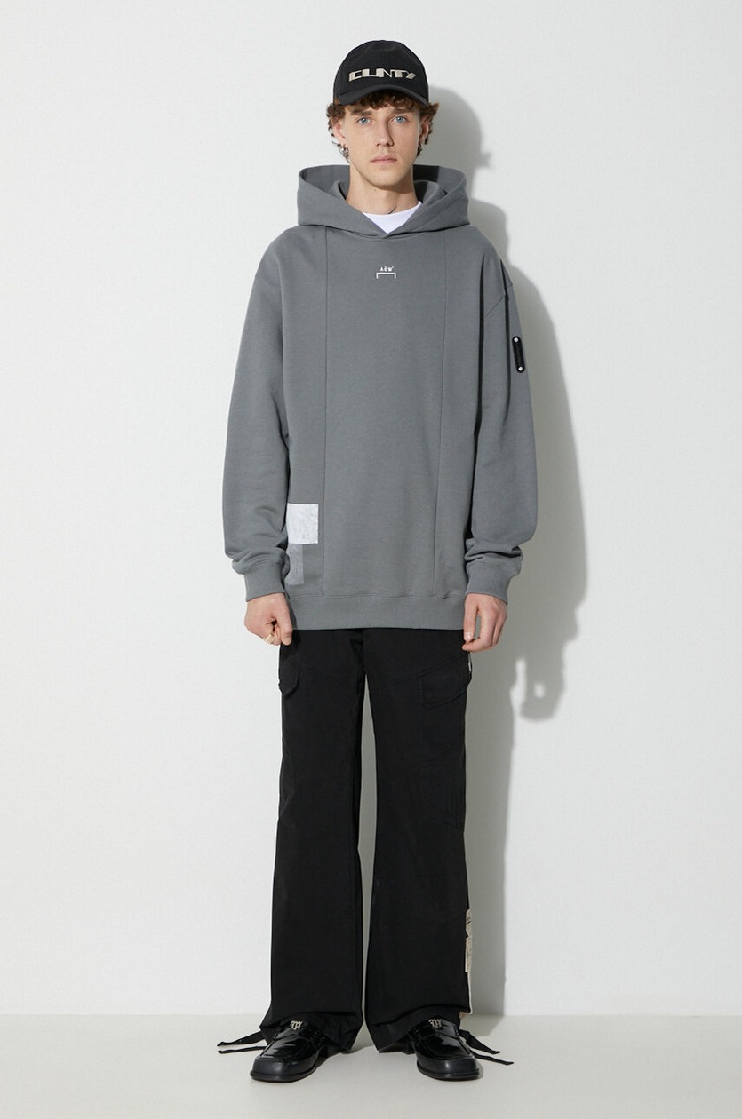 A-COLD-WALL* cotton sweatshirt BRUTALIST HOODIE men's green color