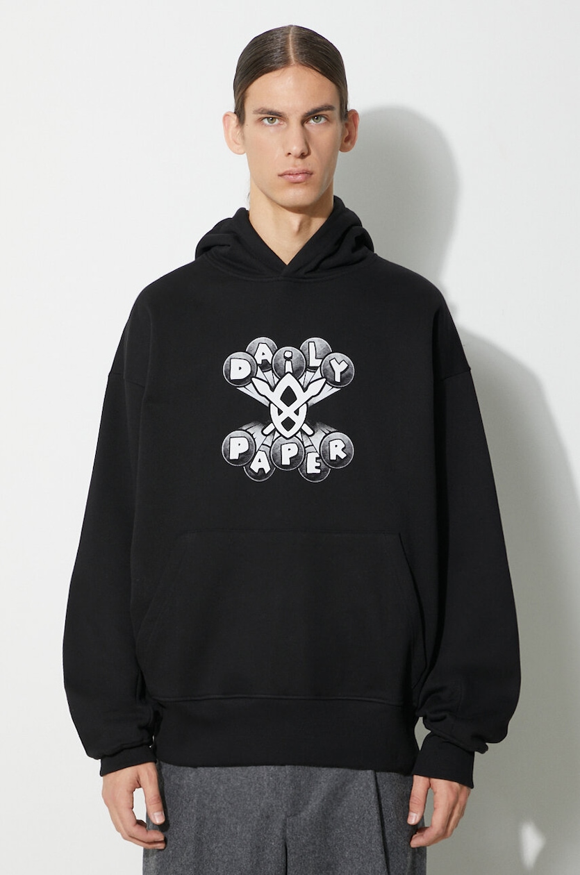 NEIL BARRETT｜ (Easy Drop Shoulder Double Bolts Hoodie ( Neil Barrett sweatshirt Easy Drop Shoulder Double Bolts