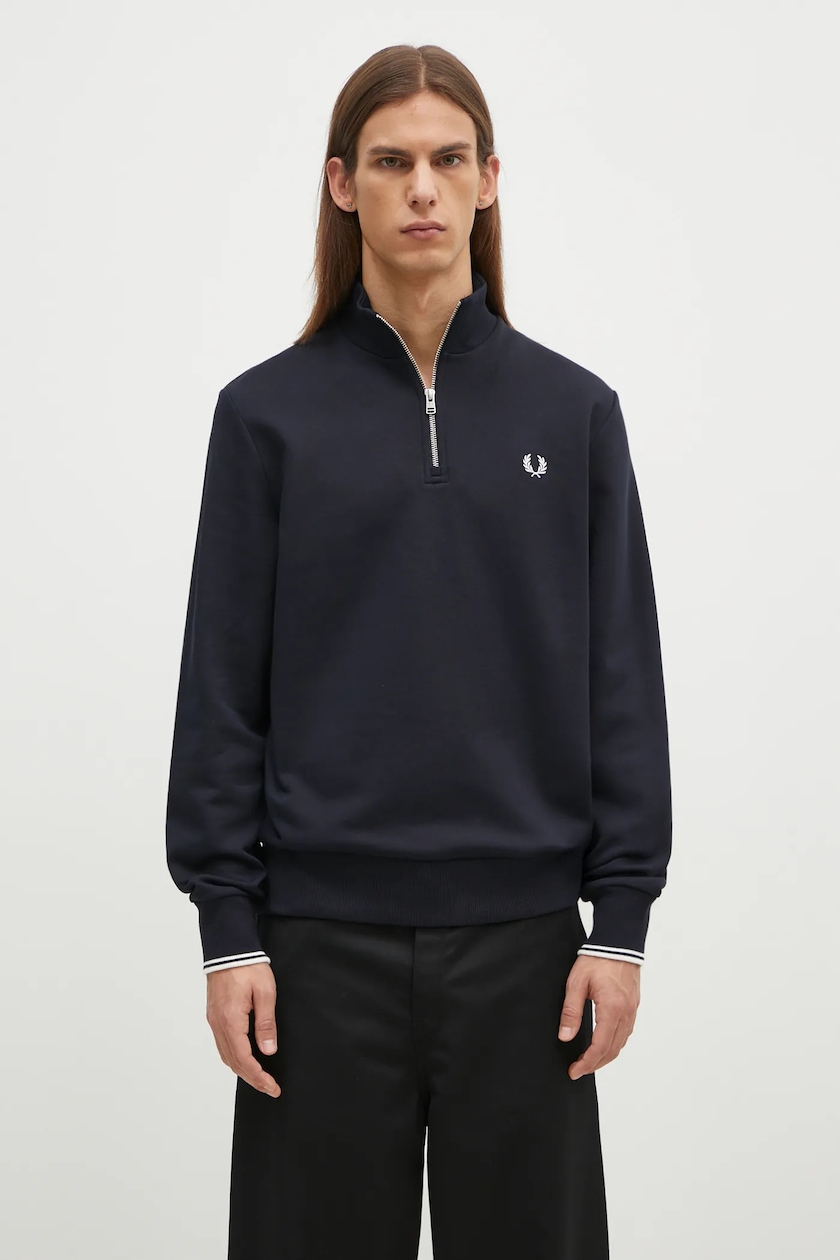 Navy fred perry sweatshirt hotsell