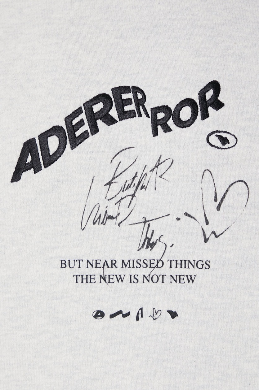 正規品・送料込み◆ADERERROR◆Caner logo hoodie Ader Error cotton sweatshirt Caner Logo Hoodie men's gray