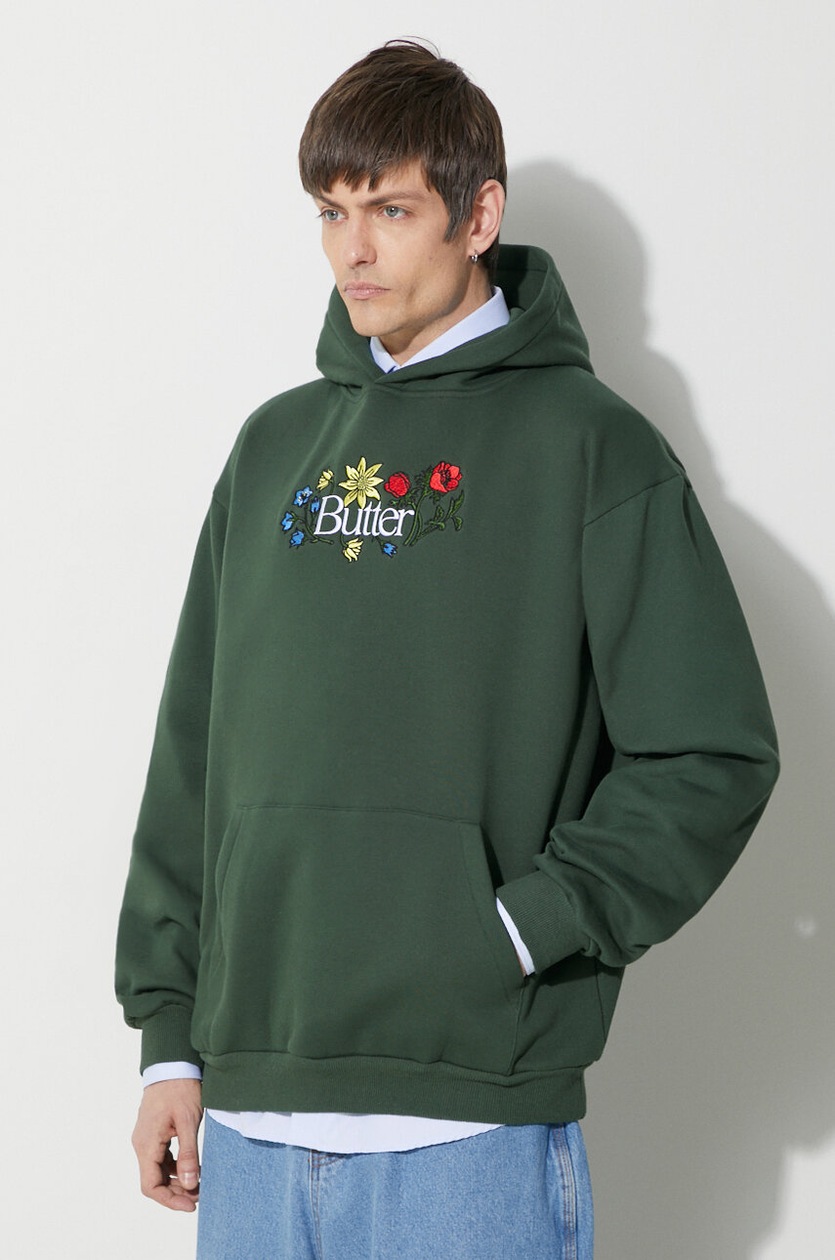 Butter Goods sweatshirt Floral Embroidered Pullover Hood