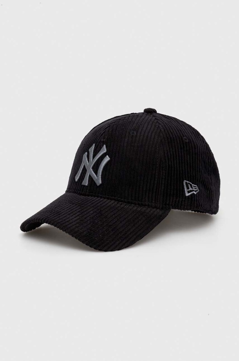New Era czapka z daszkiem sztruksowa kolor czarny z