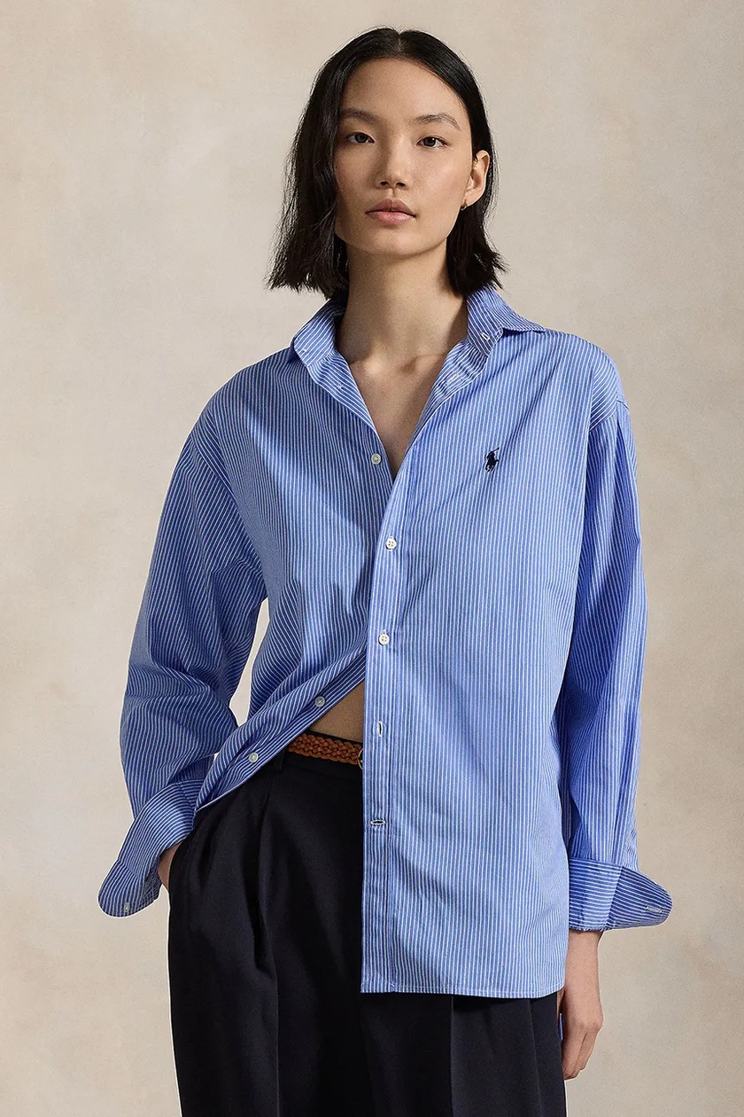 新品　RALPH LAUREN　collection Polo Ralph Lauren cotton shirt women's green color relaxed