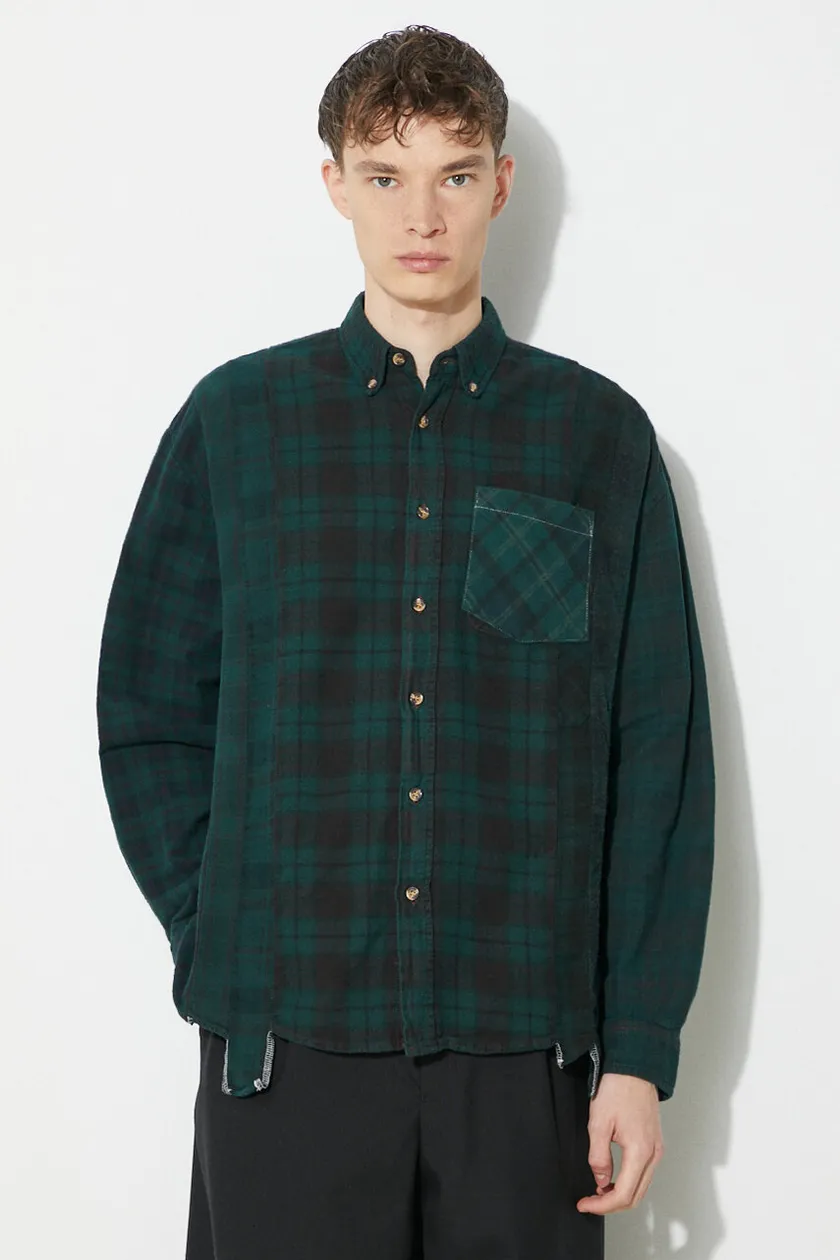 green Needles cotton shirt Flannel Shirt Men’s