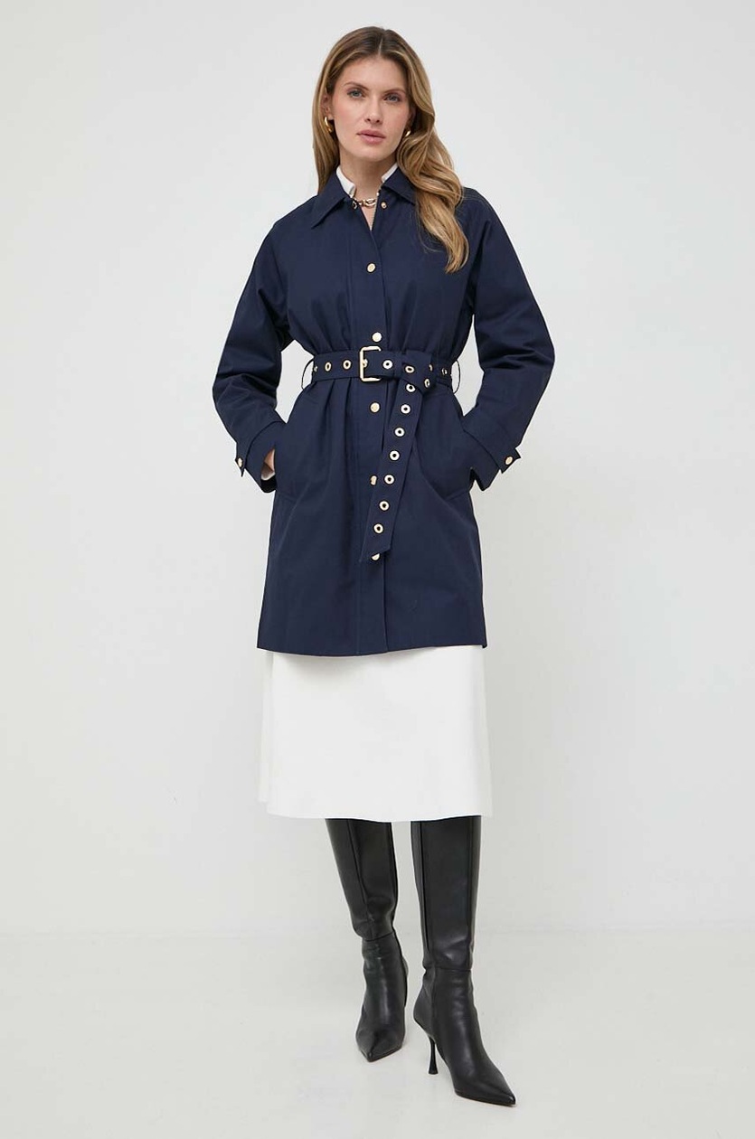 Тренч MICHAEL Michael Kors женский цвет синий переходной oversize
