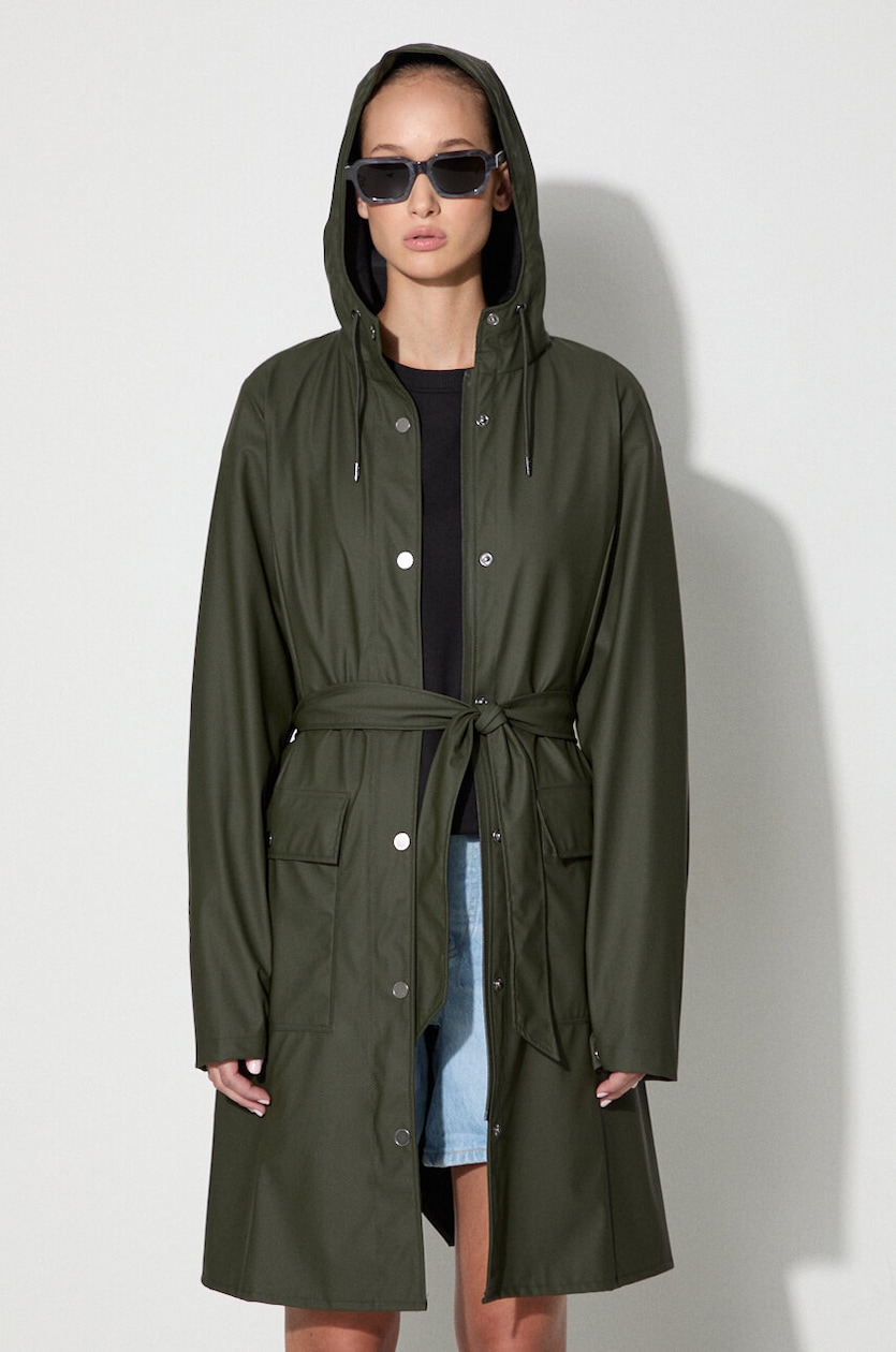 Rains rain jacket 18130 Jackets women's green color at PRM US