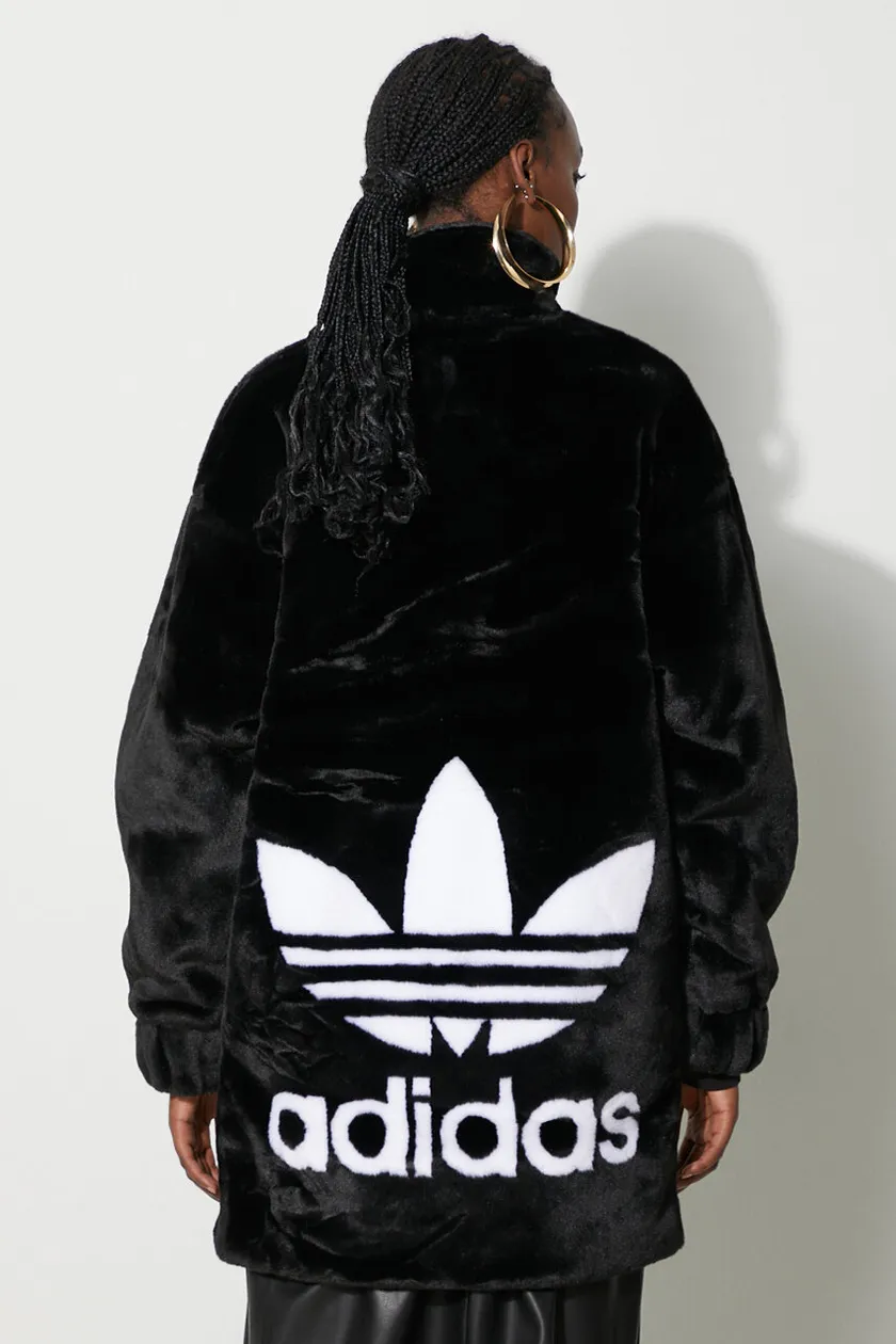 adidas Originals jacket Faux Jacket women s black color IS5254