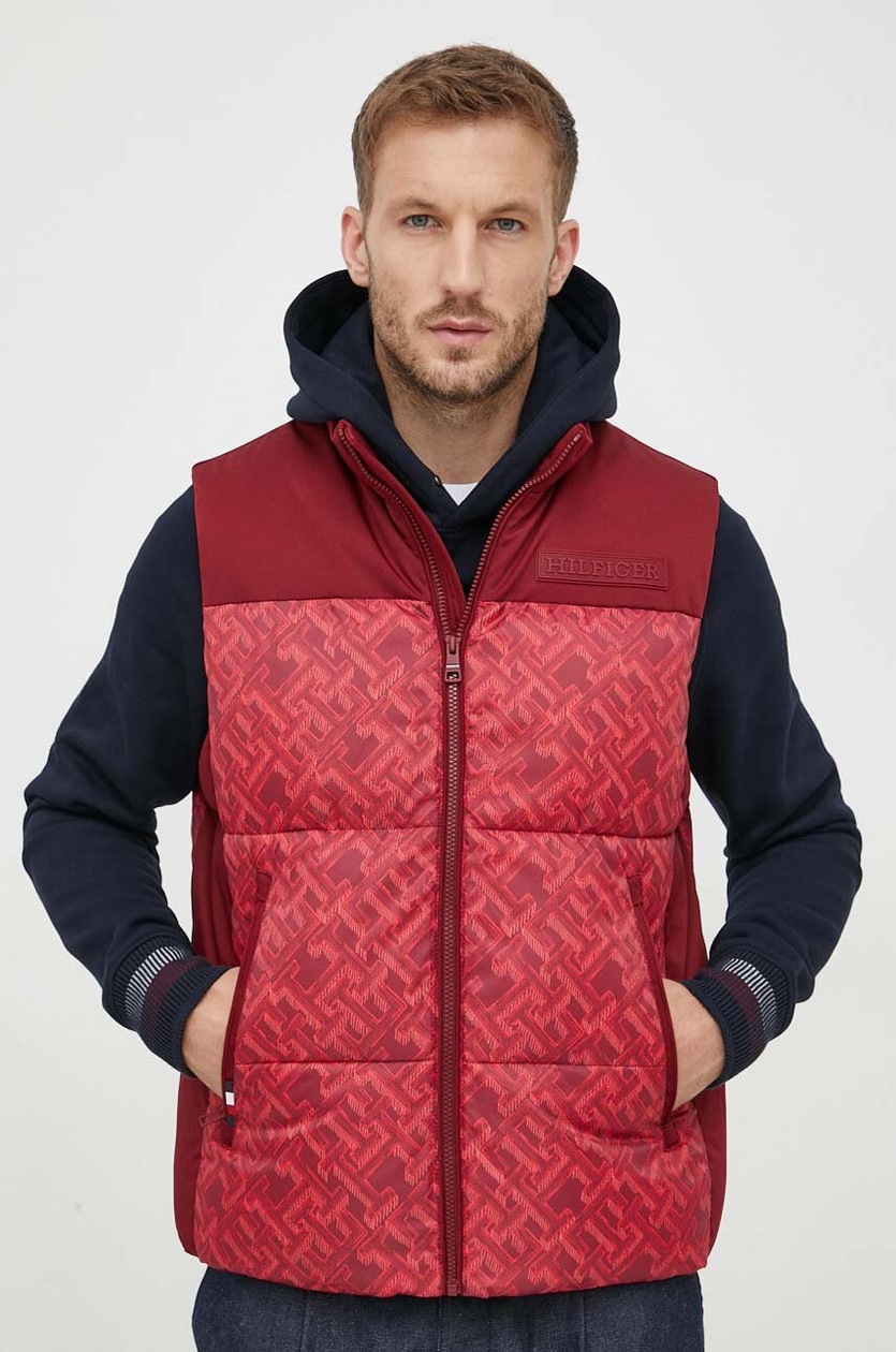 Tommy Hilfiger Piumino Smanicato Rosso Tommy Jeans Men's Two-Tone