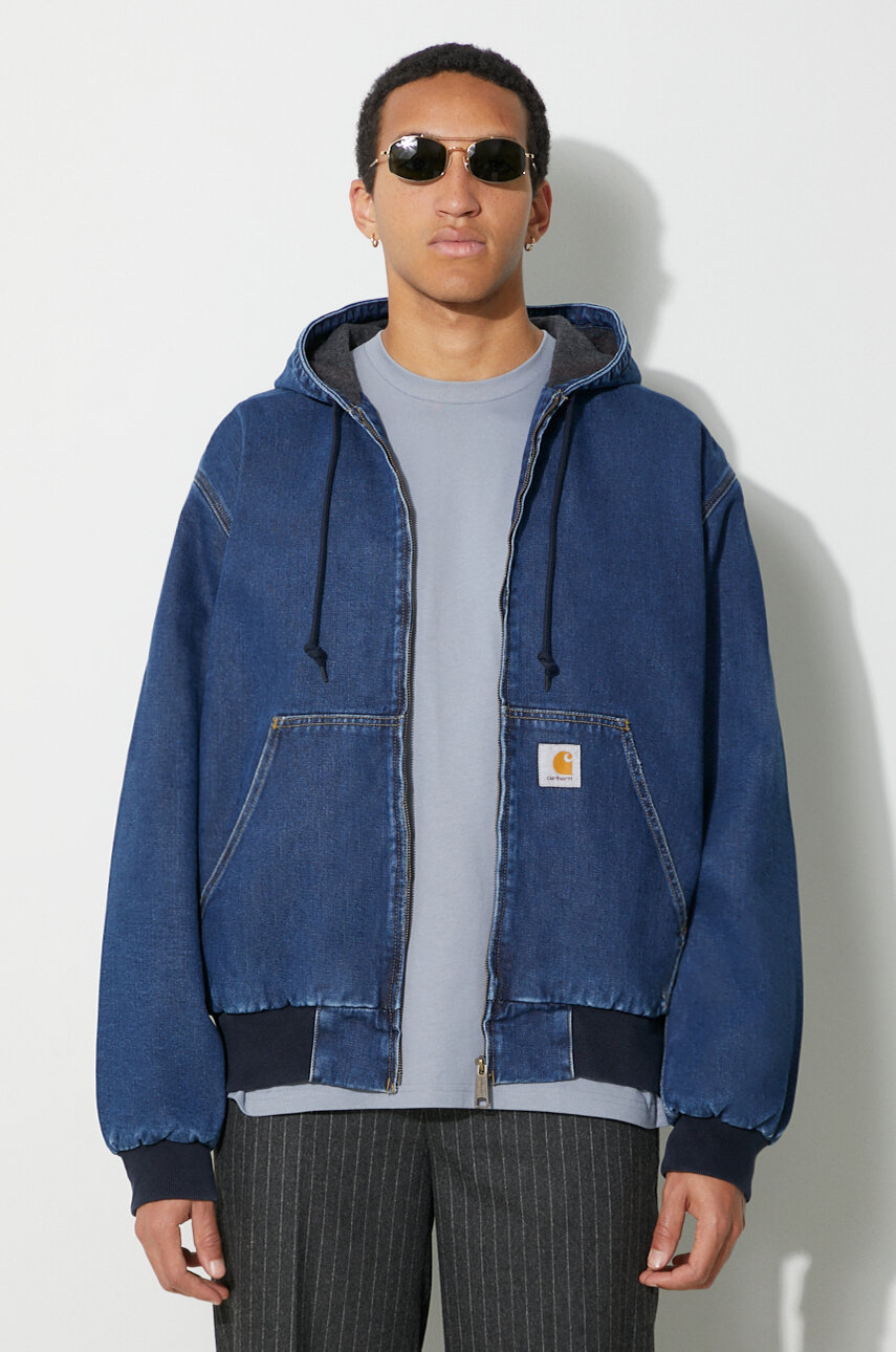 Carhartt WIP denim jacket men's navy blue color